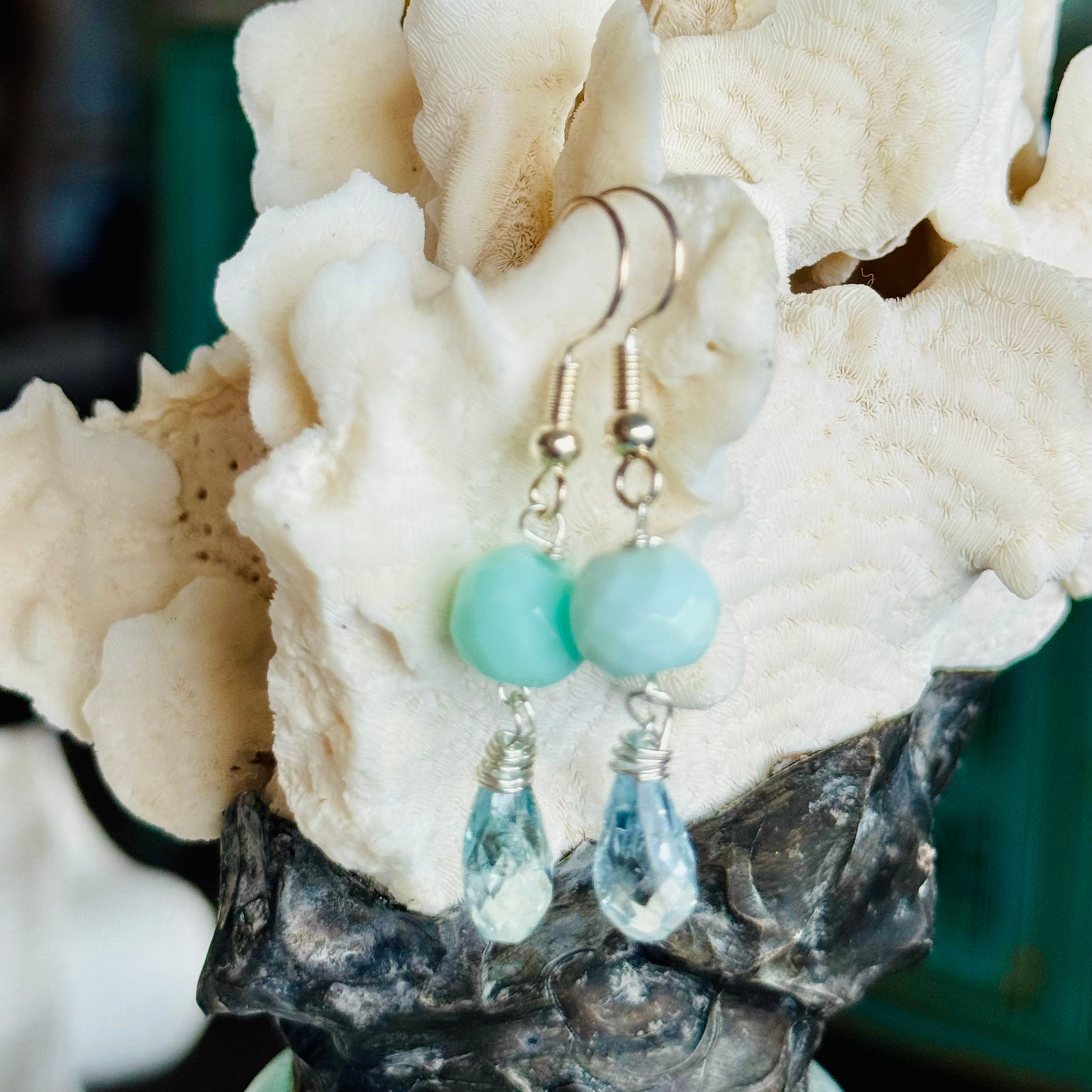 Amazonite & Blue Aquamarine Minis Earrings – Marie & Oakley
