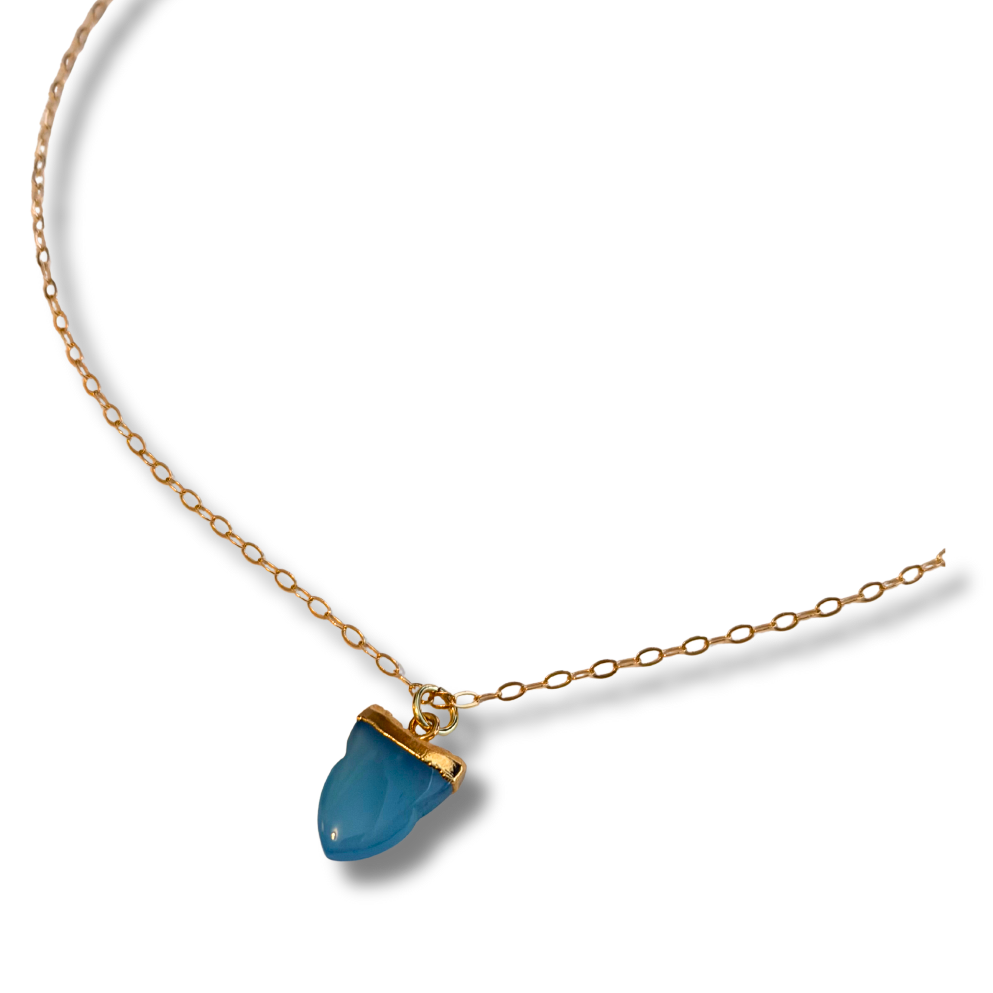 Chalcedony Shark Tooth Necklace