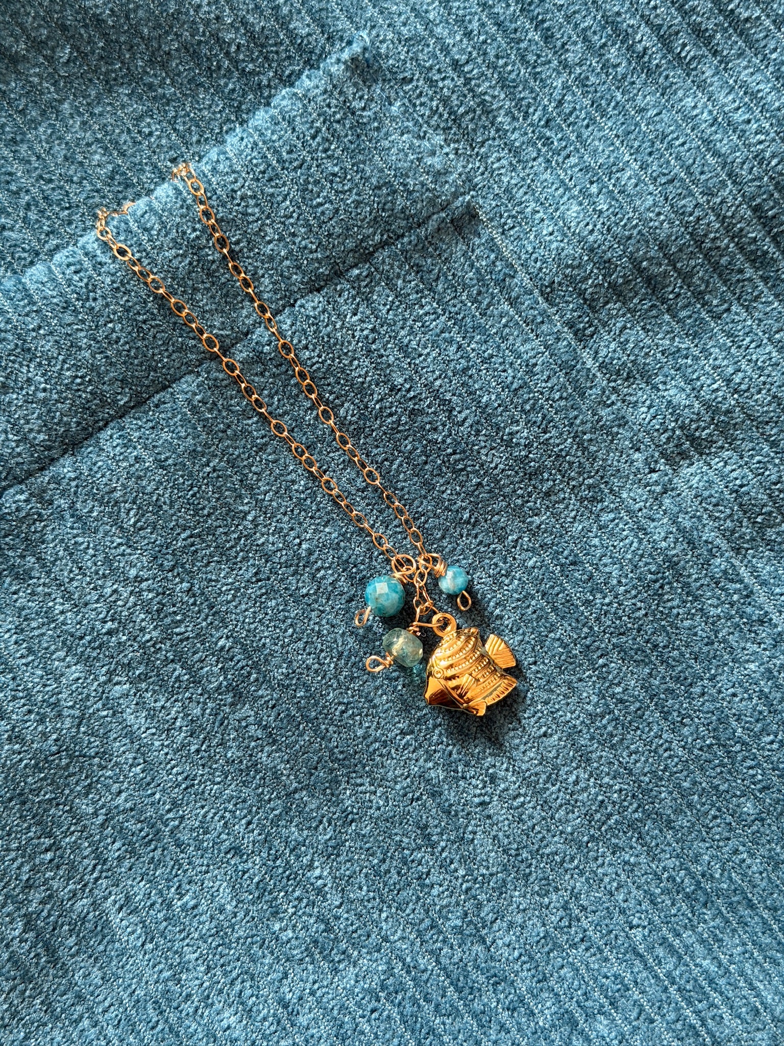Dainty Blue Seas Fish Necklace