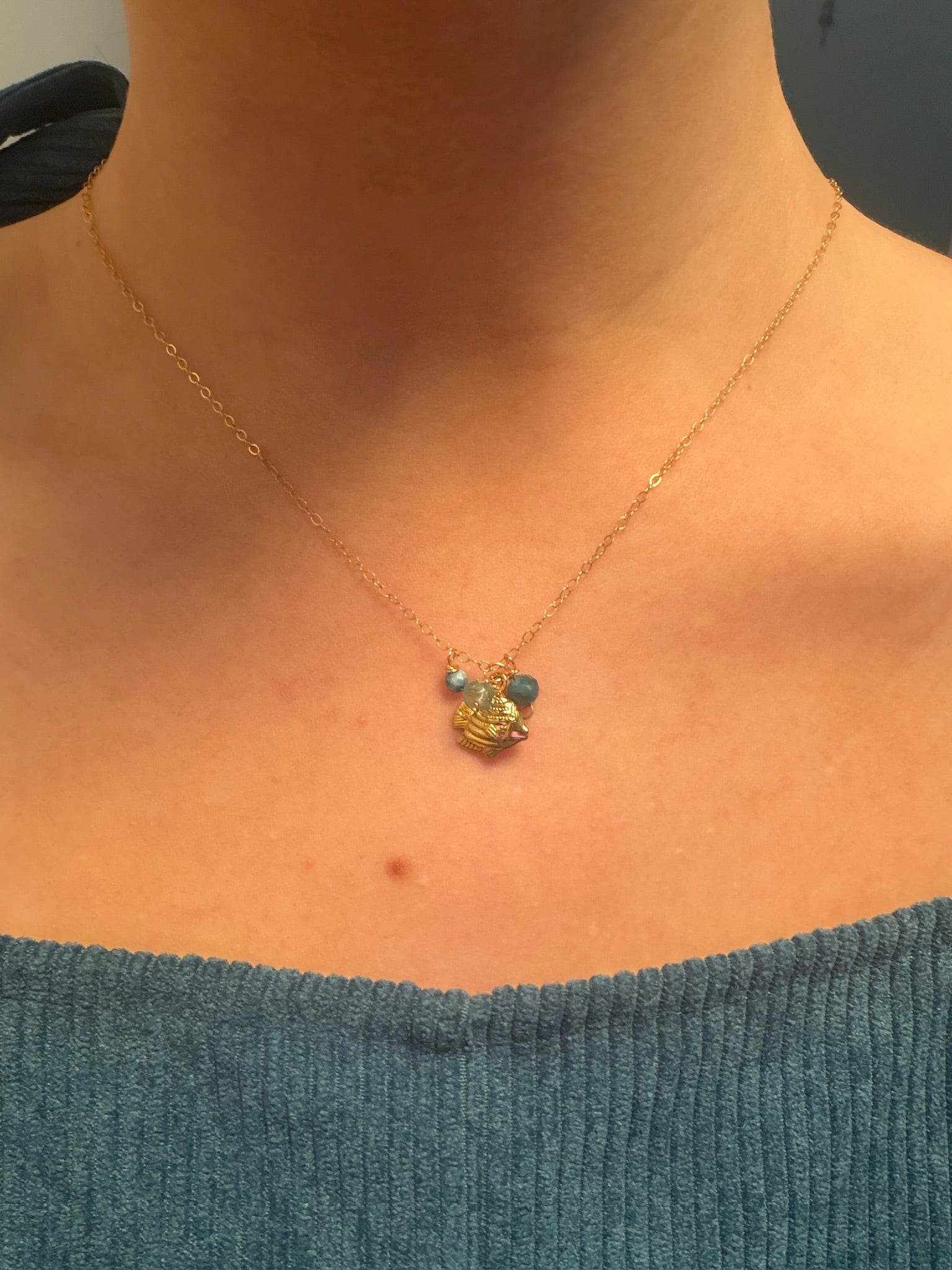 Dainty Blue Seas Fish Necklace