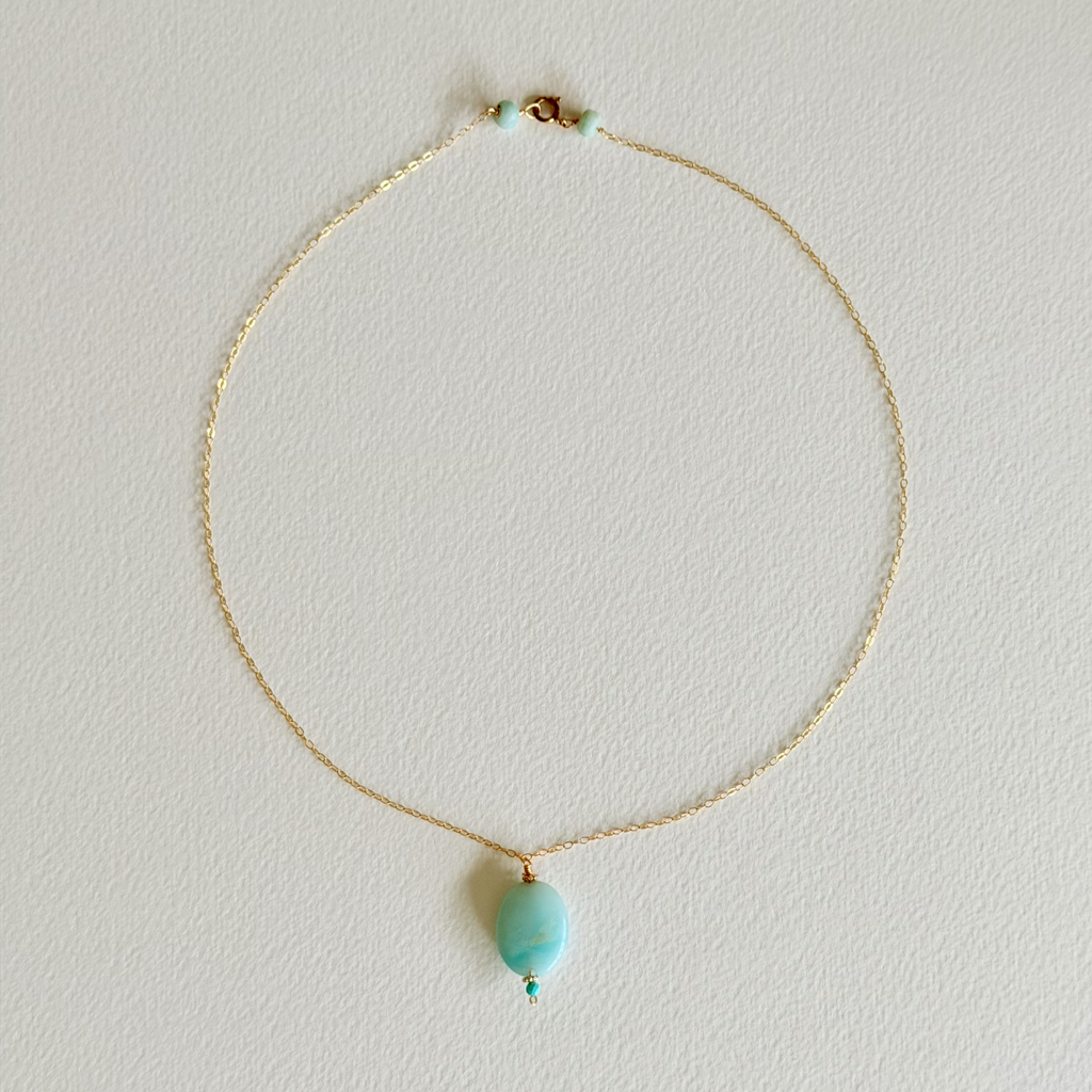 Aqua Sea Drop Necklace