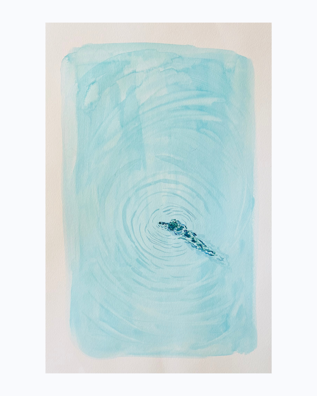 Alligator Coastal Ripples Watercolor Painting