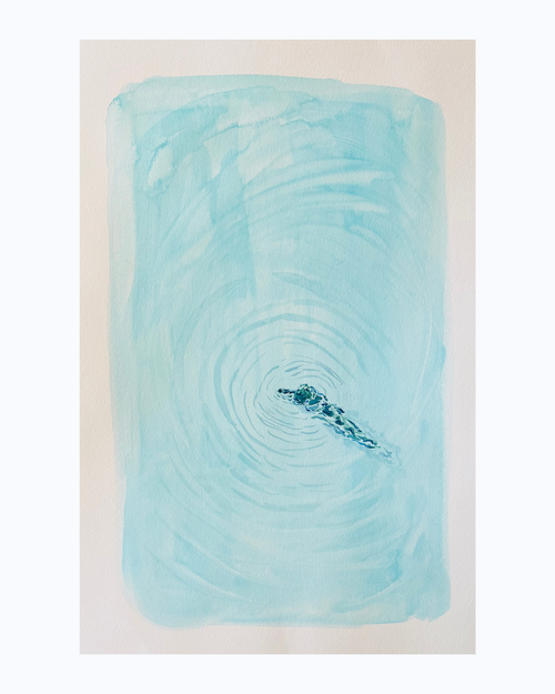 Alligator Coastal Ripples Watercolor Painting