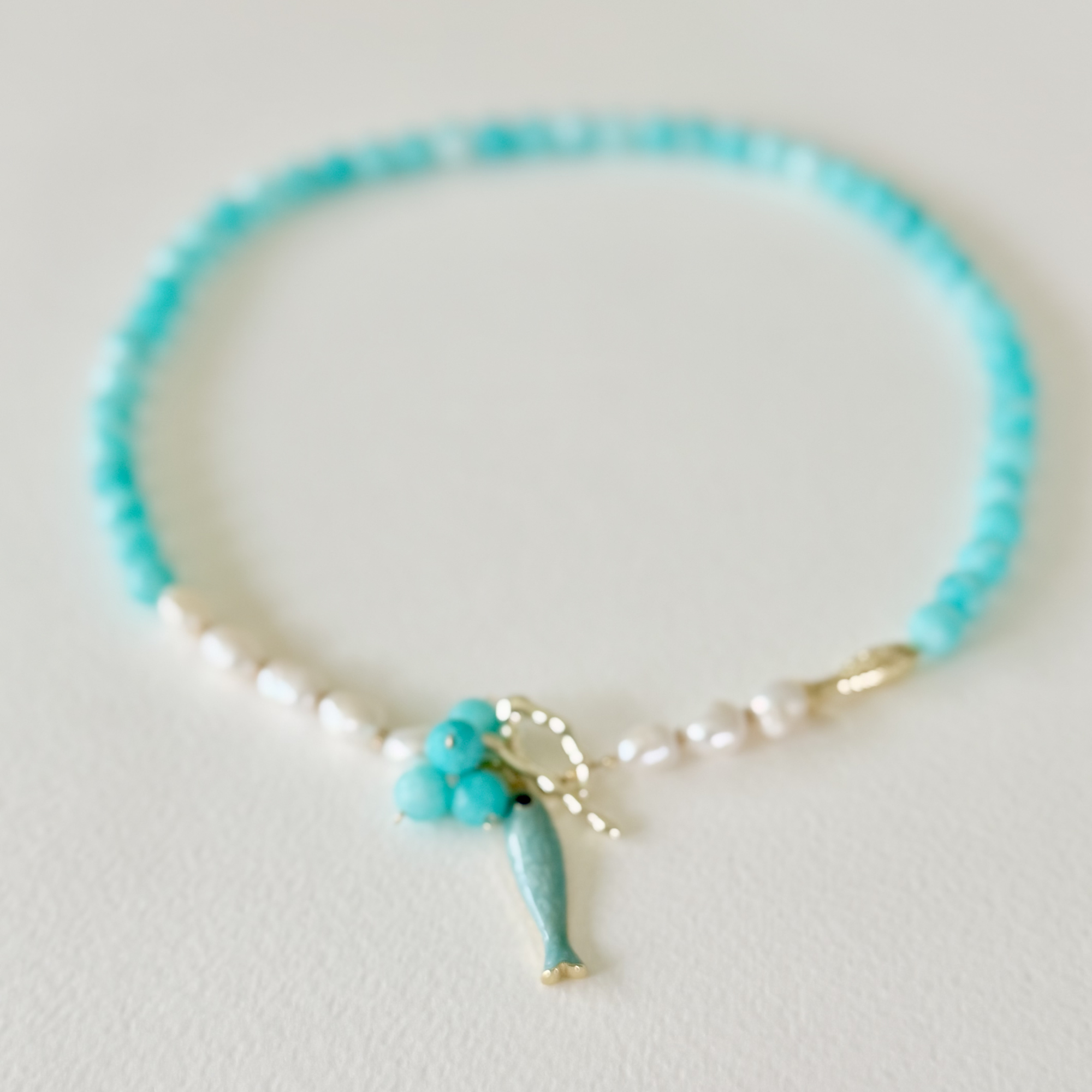 Amazonite Tide Fish Necklace