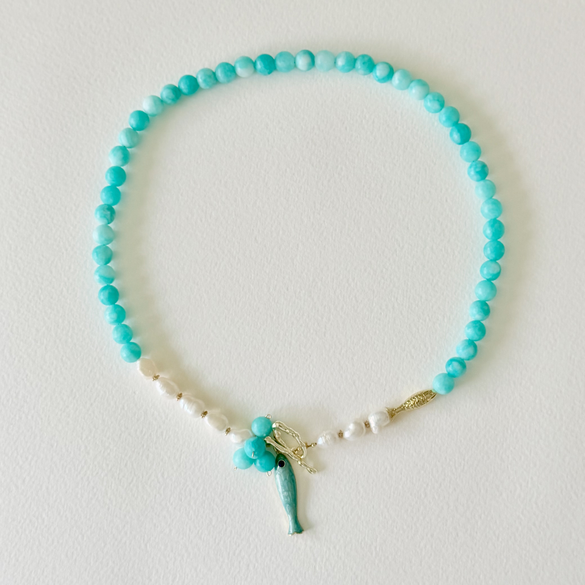 Amazonite Tide Fish Necklace