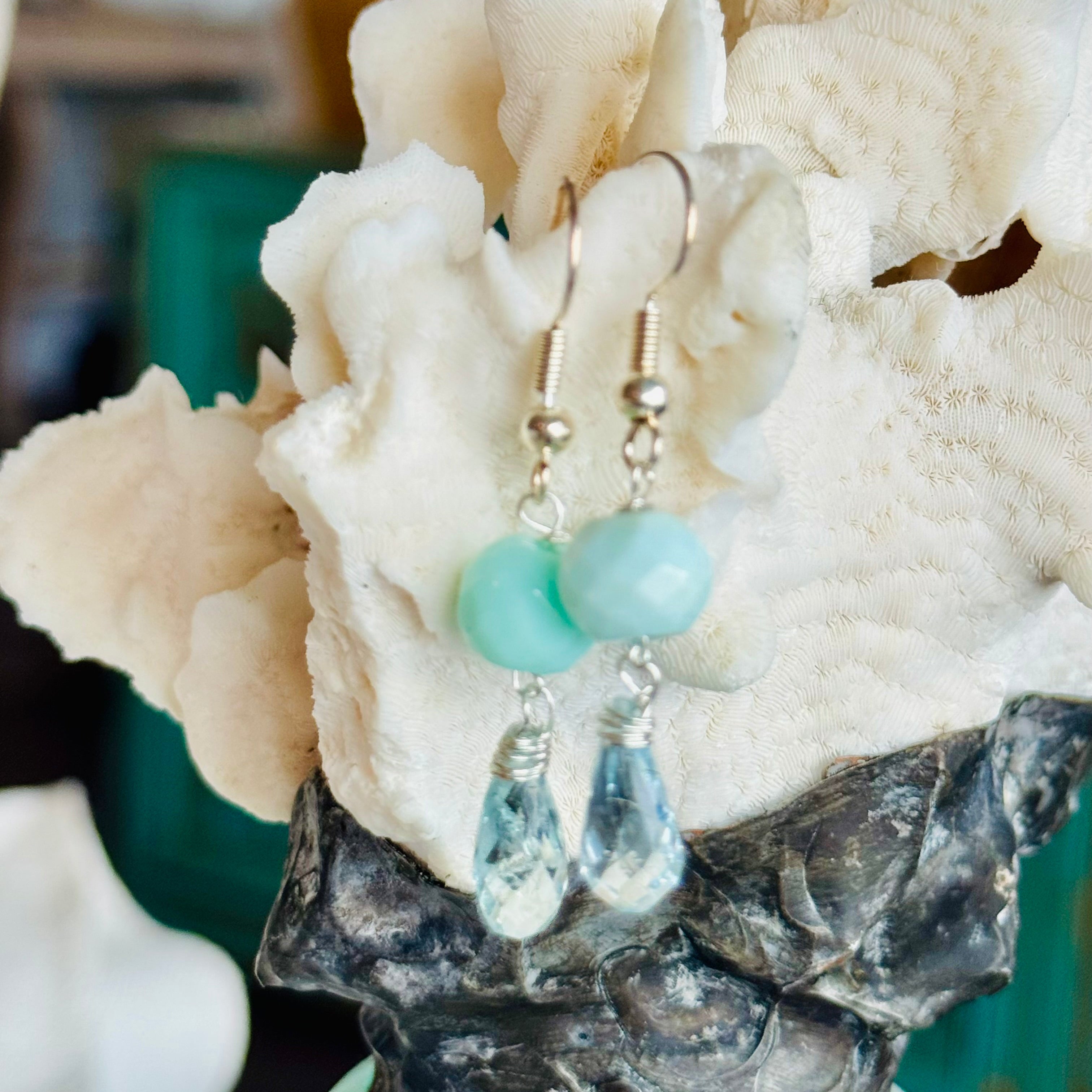 Amazonite & Blue Aquamarine Minis Earrings – Marie & Oakley