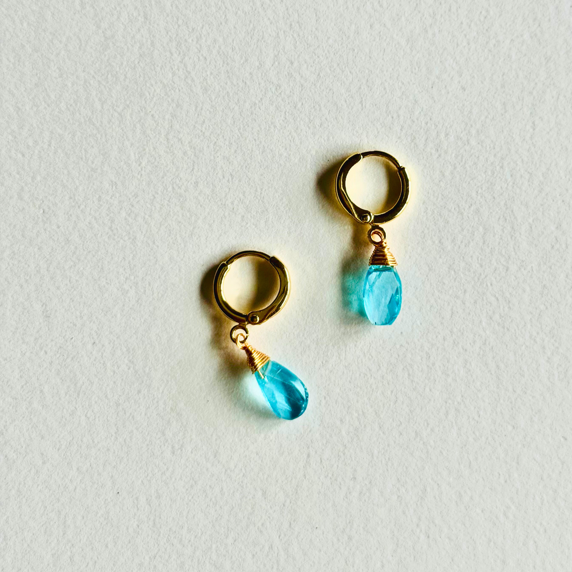 Apatite Teardrop Huggie Earrings
