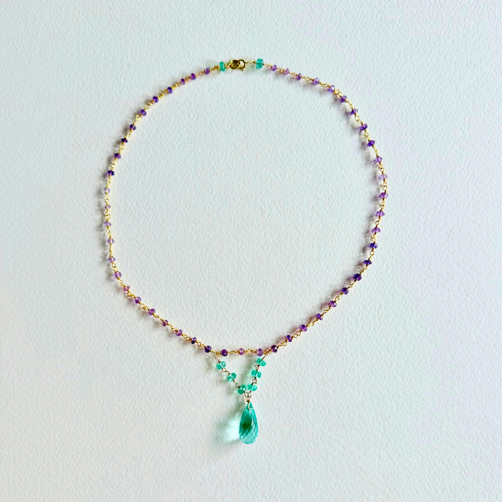 Aquamarine & Amethyst Necklace