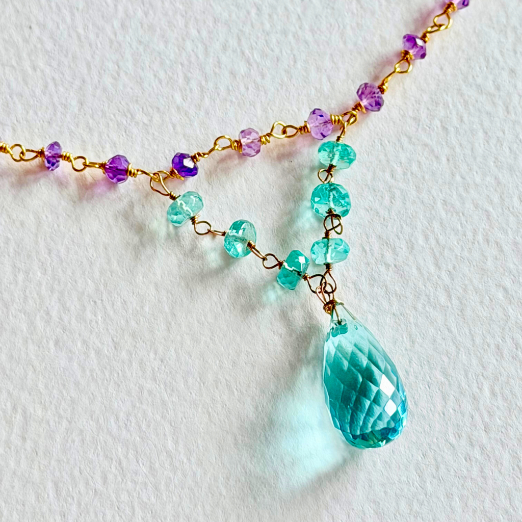 Aquamarine & Amethyst Necklace