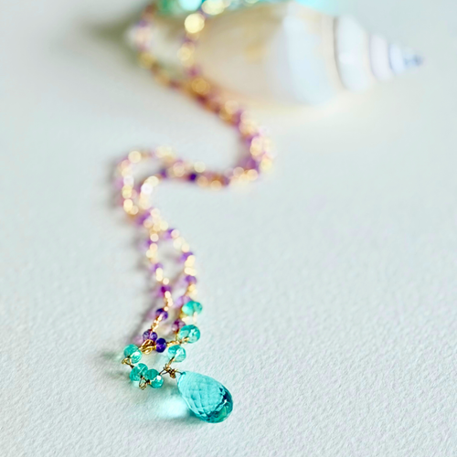 Aquamarine & Amethyst Necklace