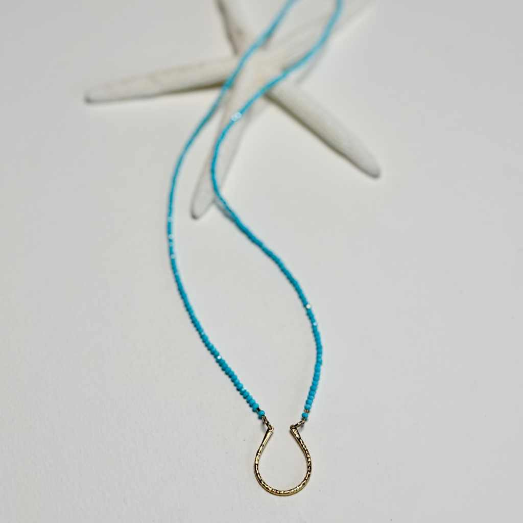 Arizona Blue Turquoise Horseshoe Necklace