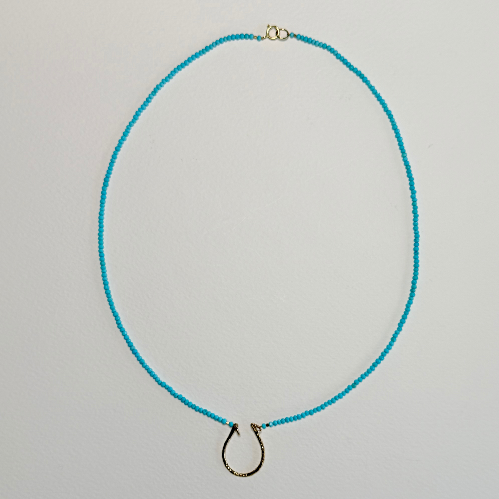 Arizona Blue Turquoise Horseshoe Necklace