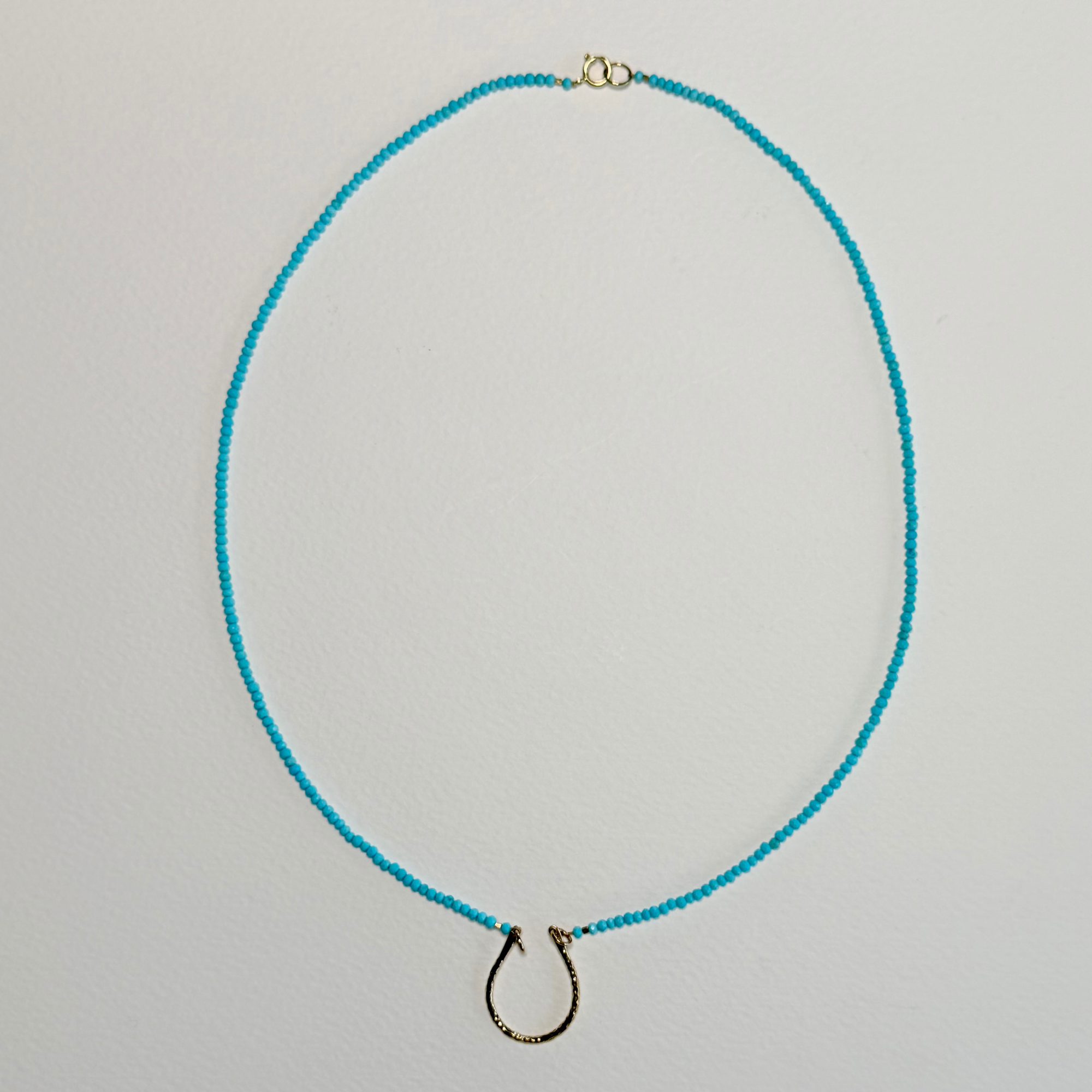 Arizona Blue Turquoise Horseshoe Necklace