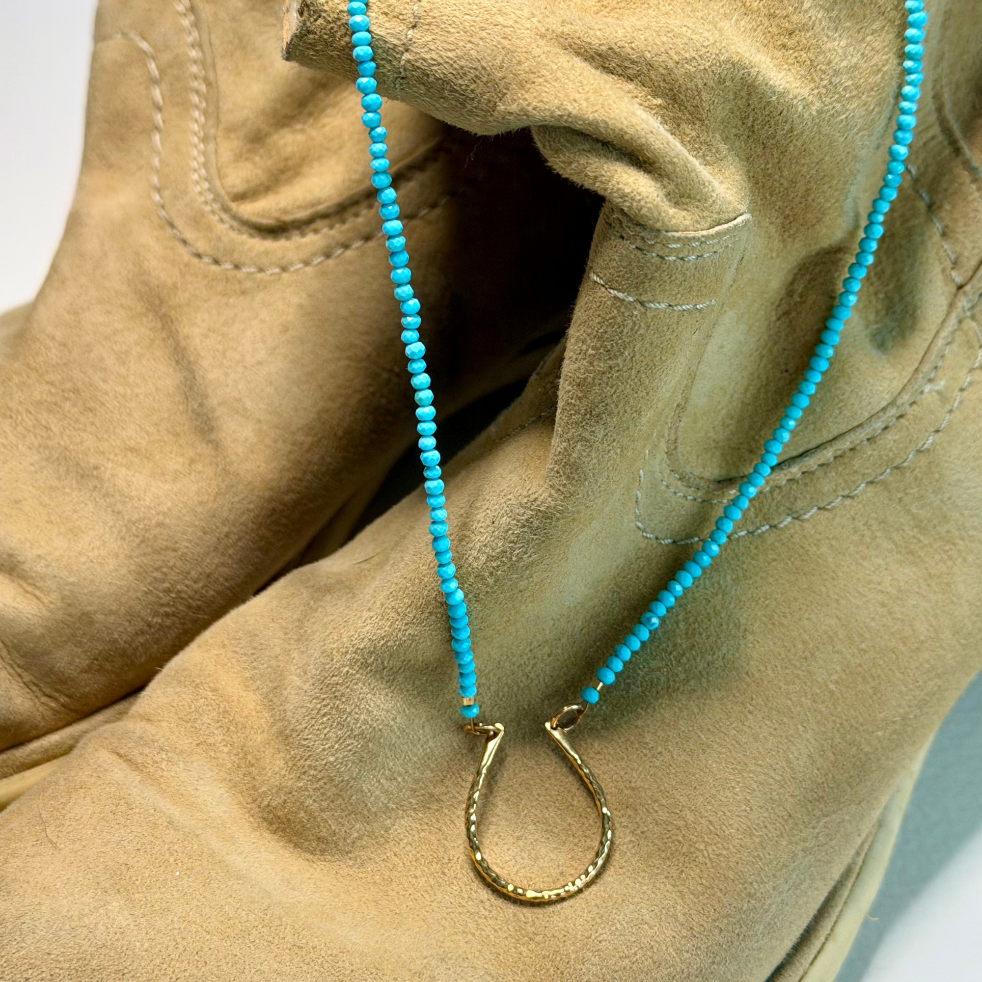 Arizona Blue Turquoise Horseshoe Necklace