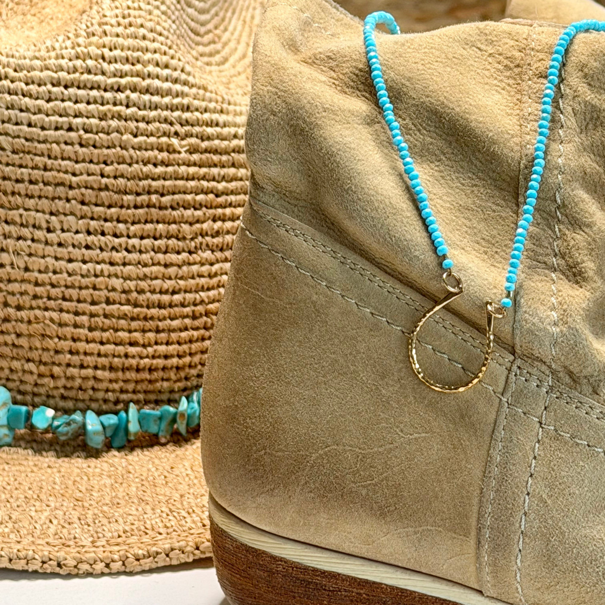 Arizona Blue Turquoise Horseshoe Necklace