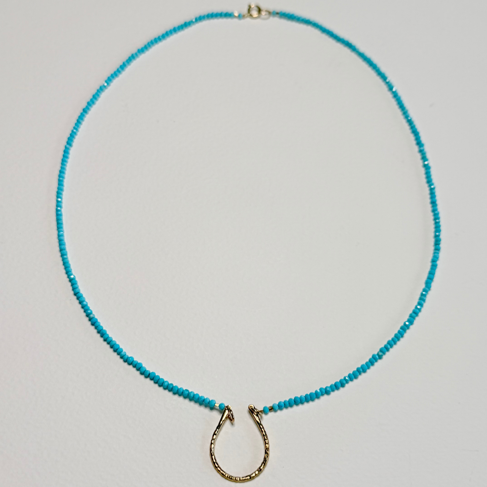 Arizona Blue Turquoise Horseshoe Necklace