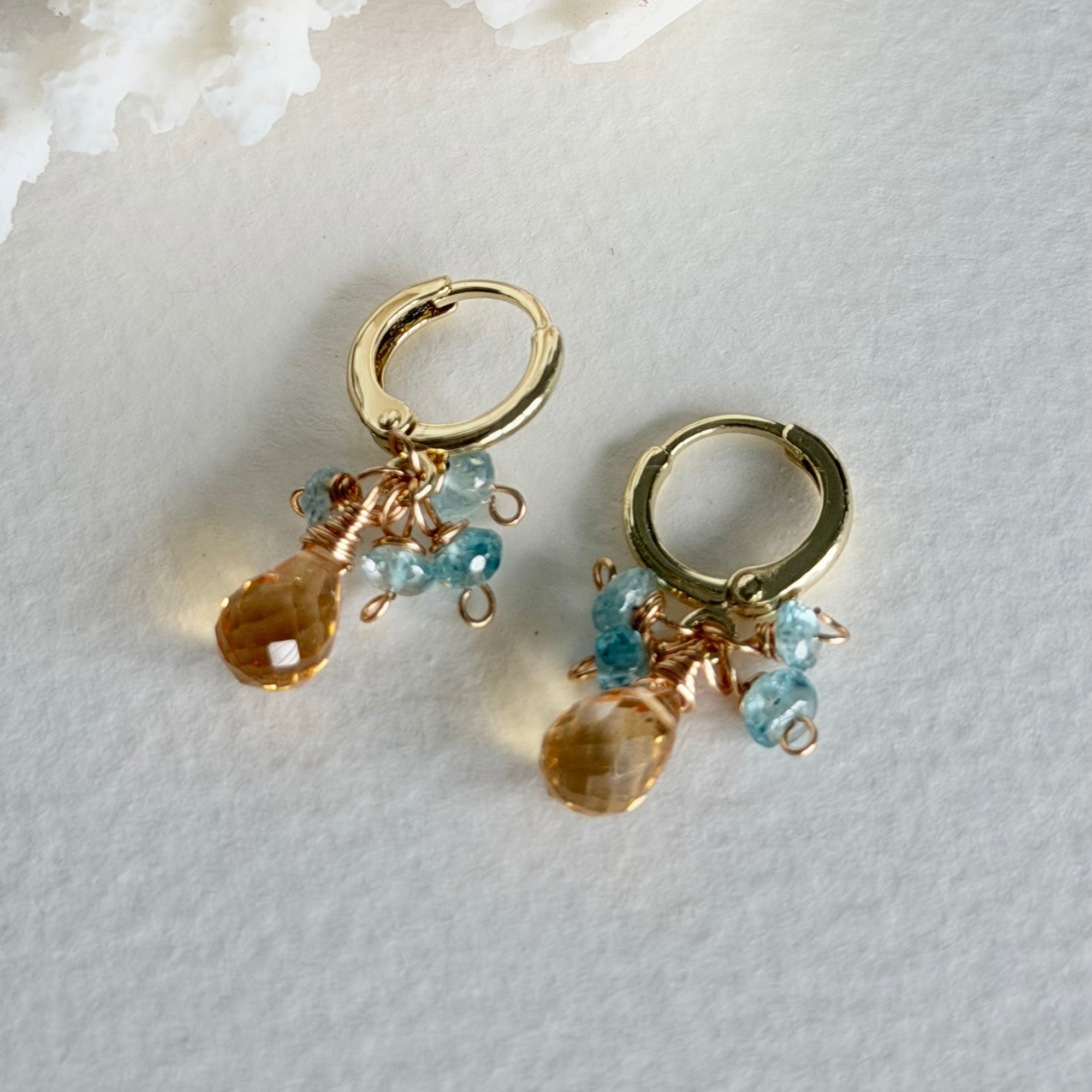 Citrine & Mystic Topaz Huggie Earrings