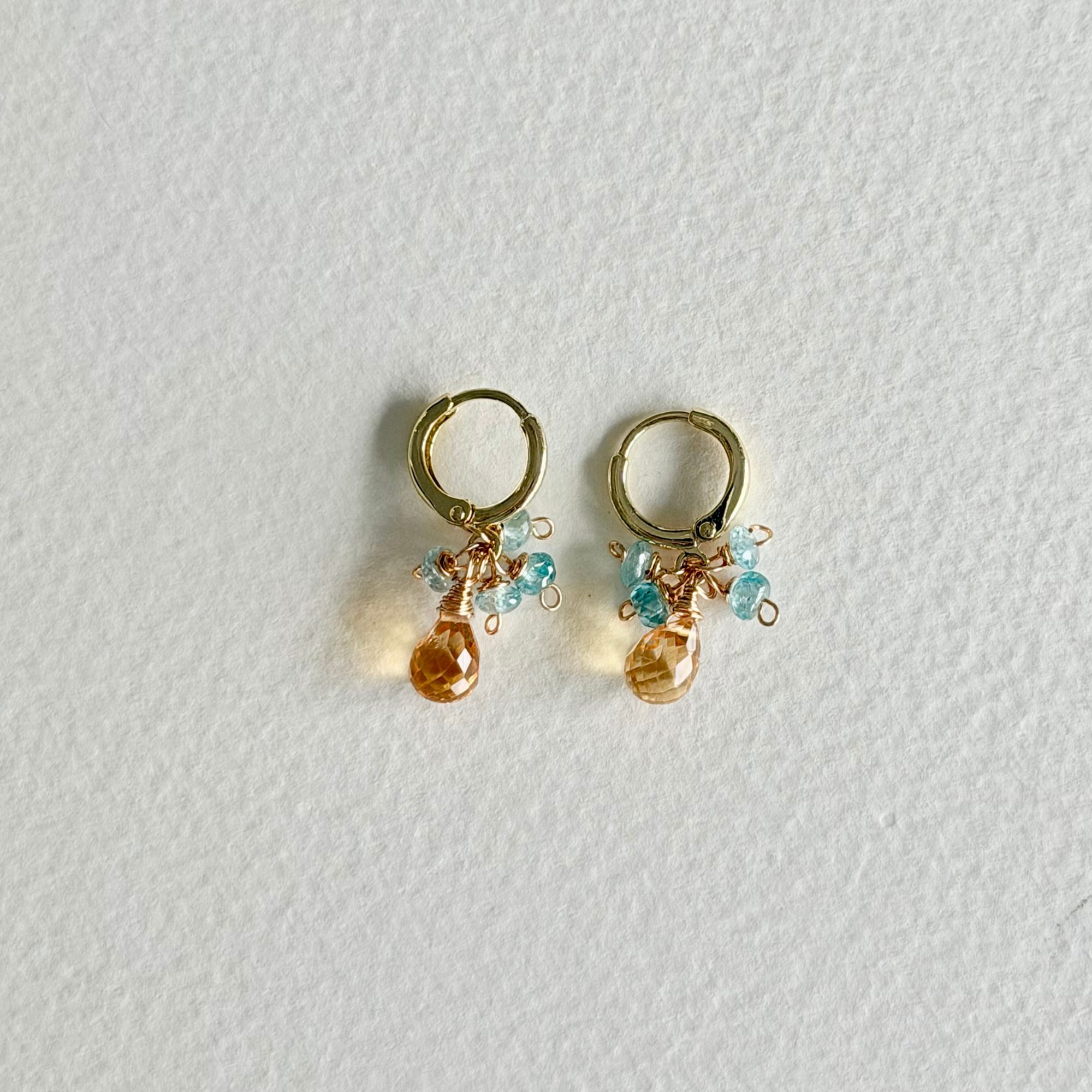 Citrine & Mystic Topaz Huggie Earrings