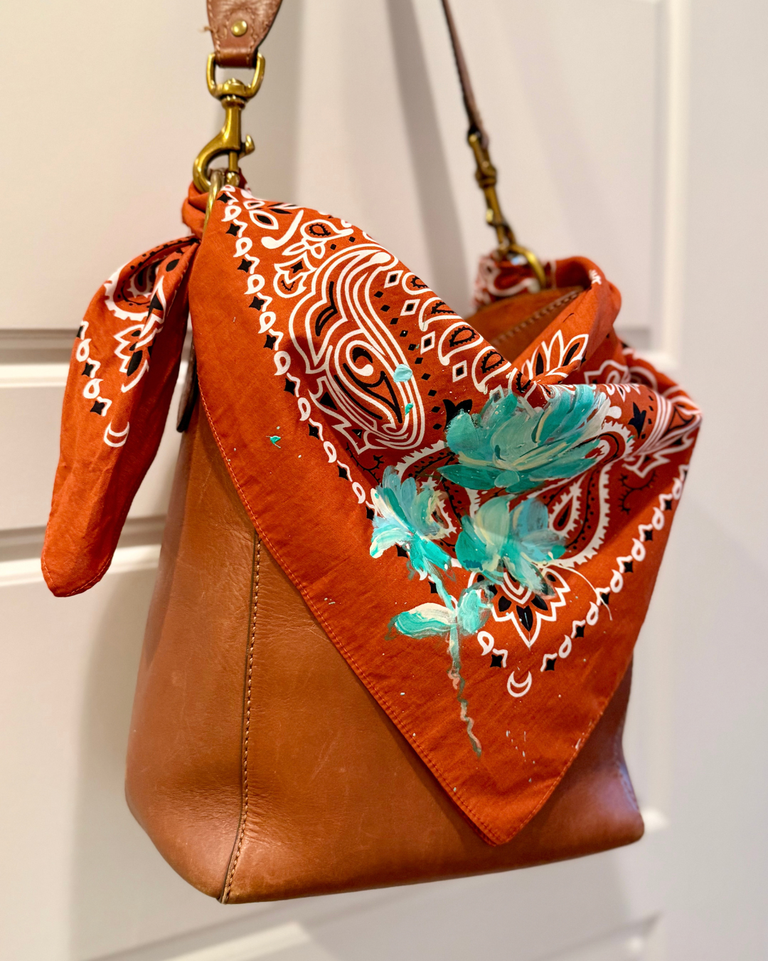 Coastal Bloom | Hand-Painted Cotton Bandana