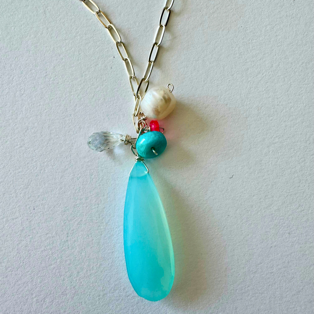 Coastal Keepsakes Necklace – Aqua Drop