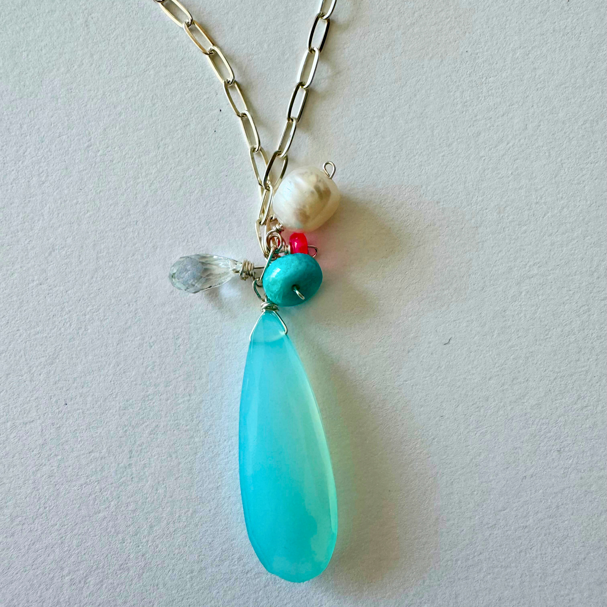 Coastal Keepsakes Necklace – Aqua Drop