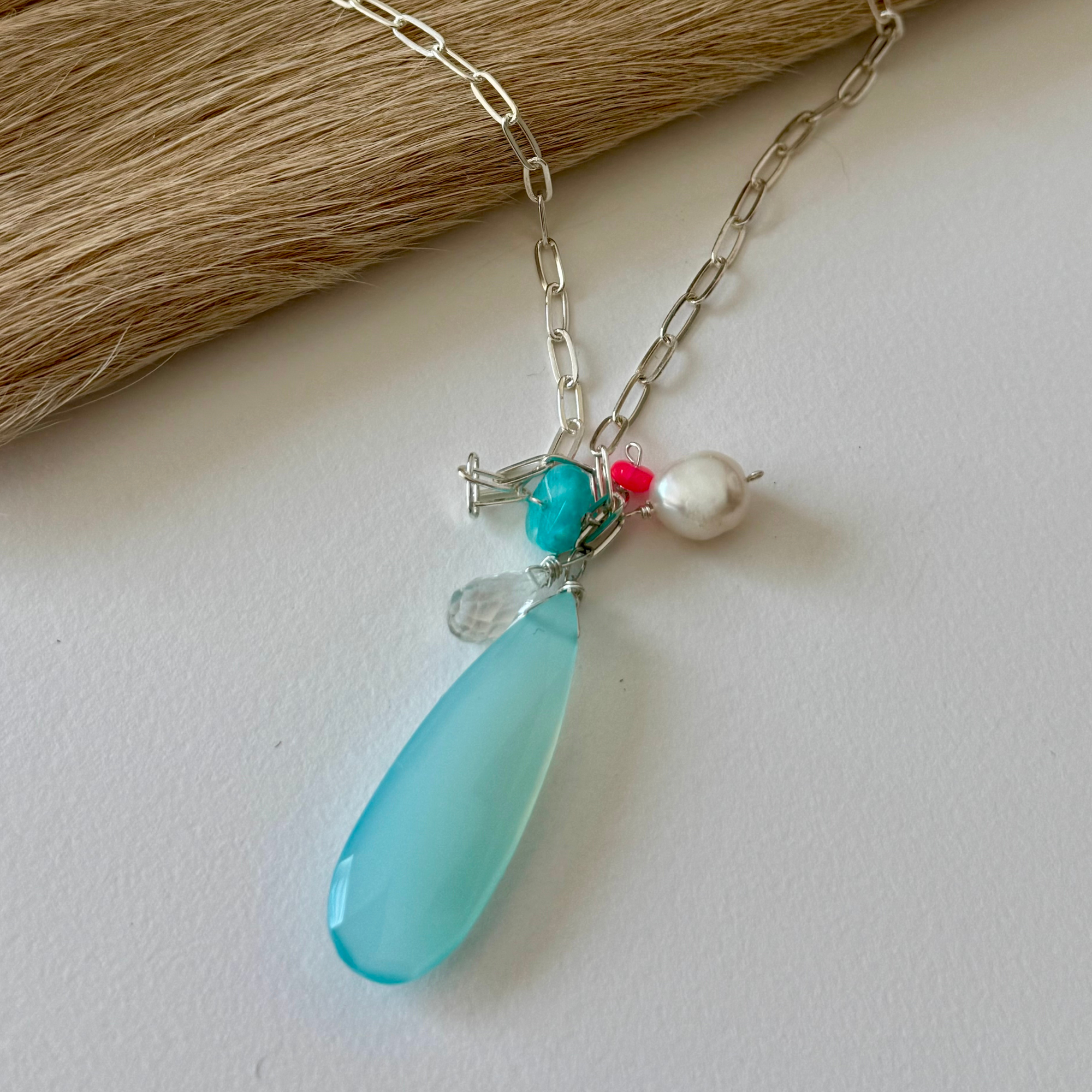 Coastal Keepsakes Necklace – Aqua Drop