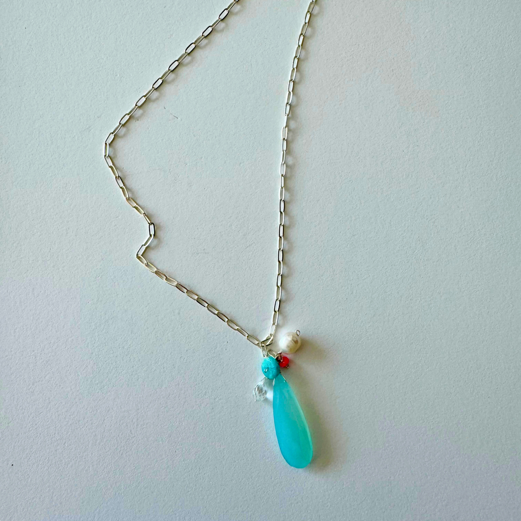 Coastal Keepsakes Necklace – Aqua Drop