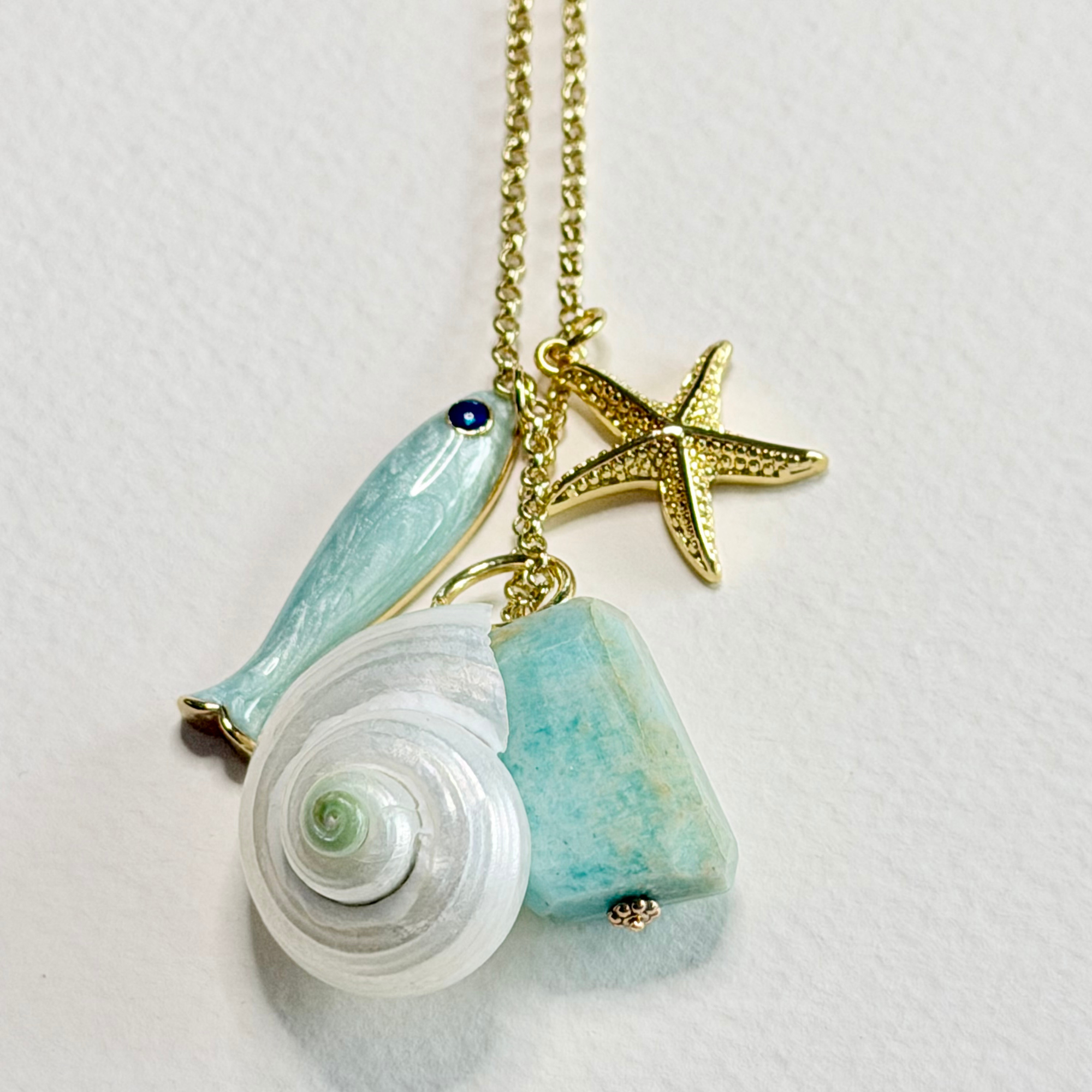 Collected Coast Necklace | Long Coastal Charm Necklace