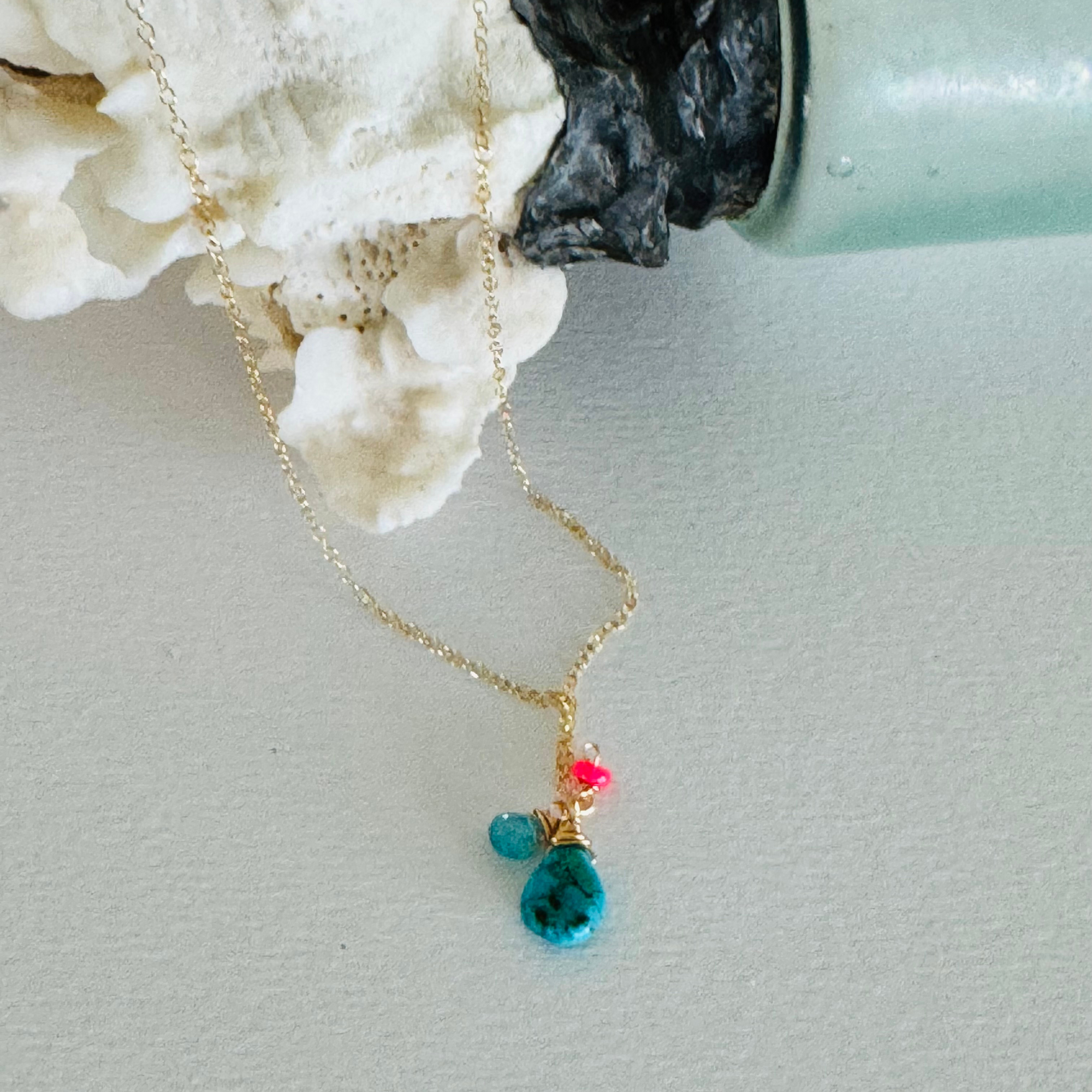 Dainty Turquoise Drop Necklace