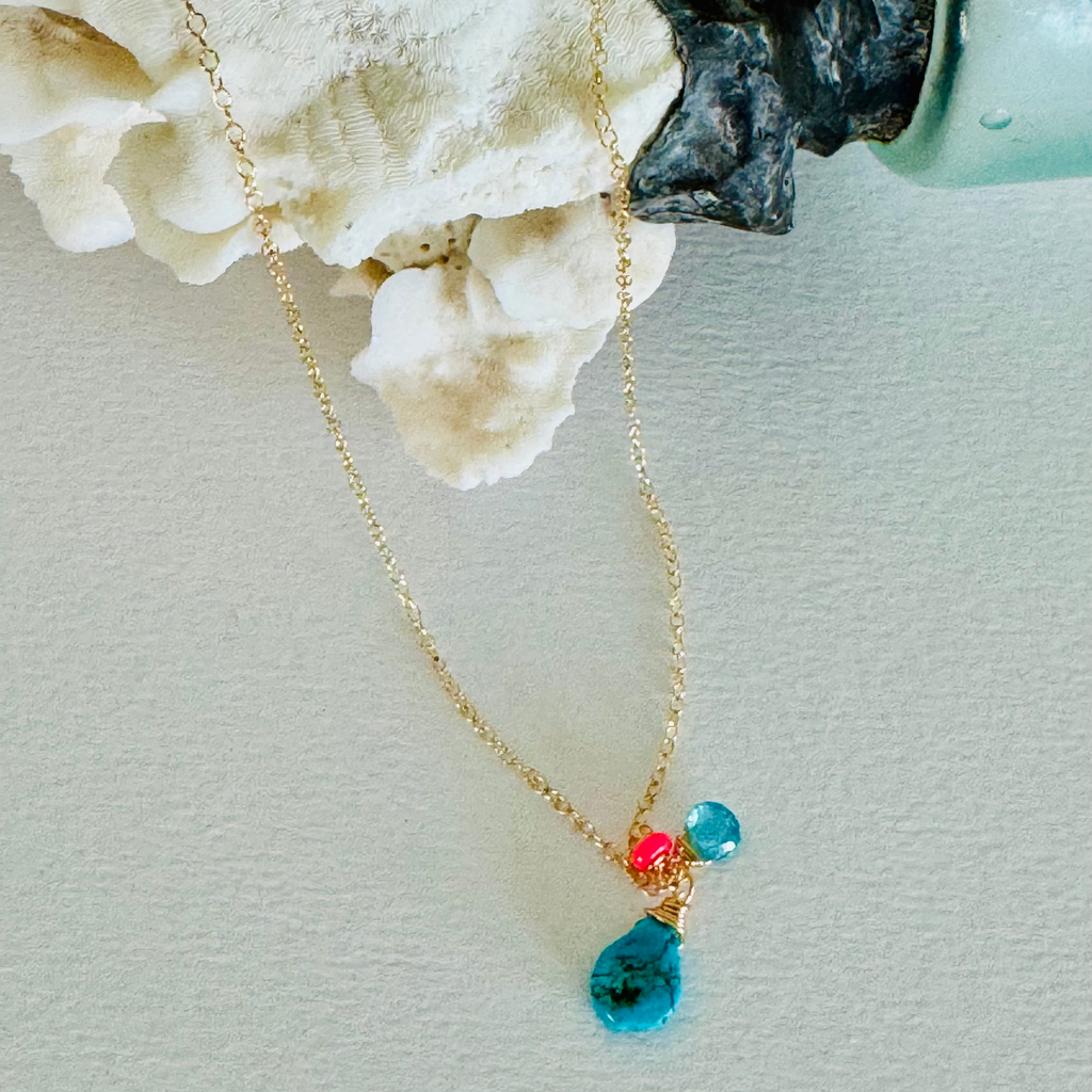 Dainty Turquoise Drop Necklace