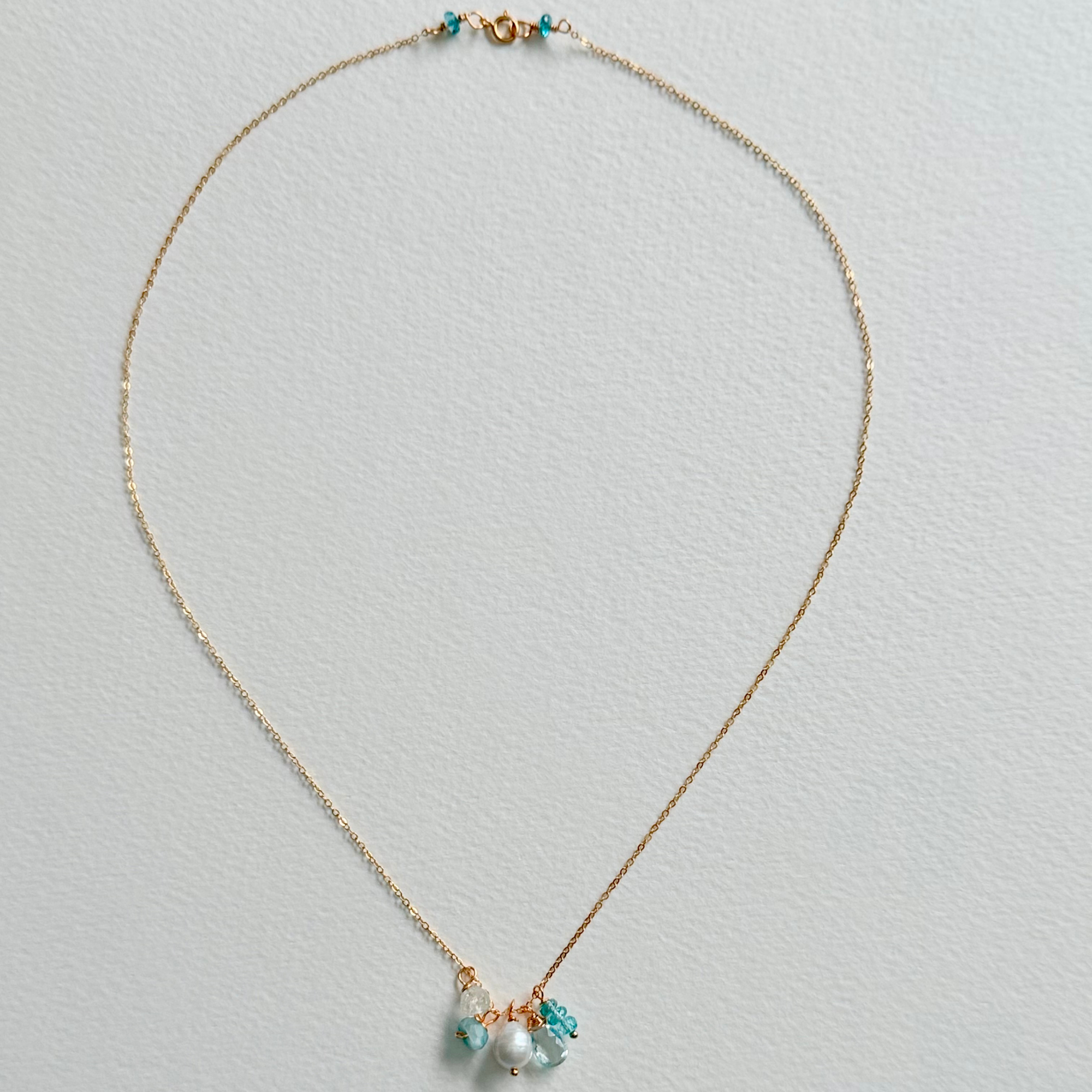 Dainty Mystic Seas Necklace on white background