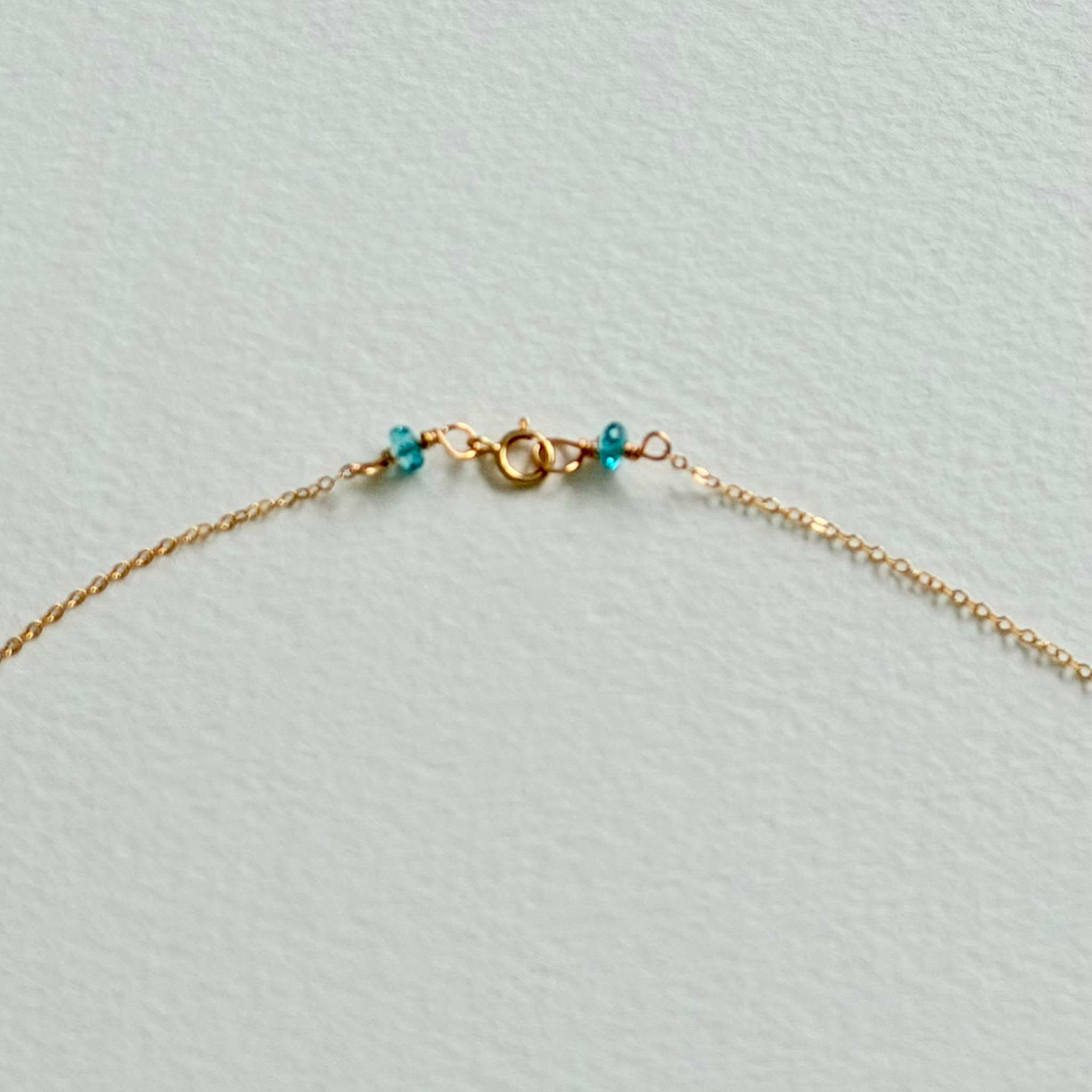 Dainty Mystic Seas Necklace Close Up on Spring Clasp