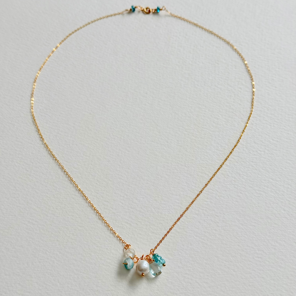 Dainty Mystic Seas Necklace on white background