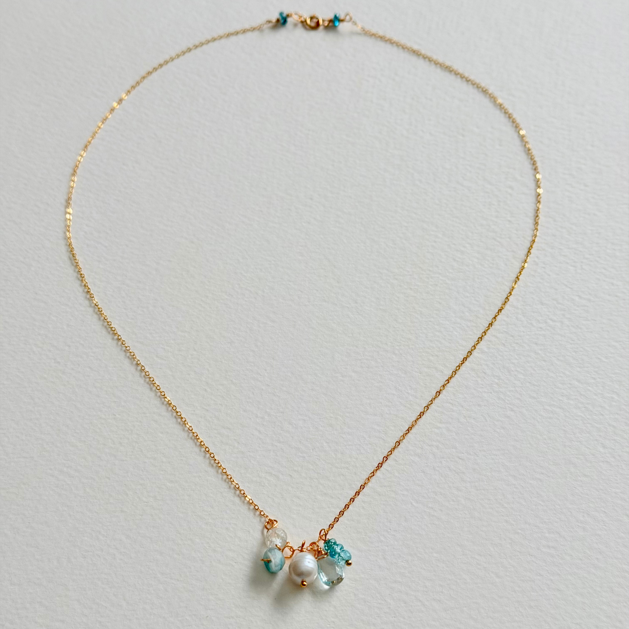 Dainty Mystic Seas Necklace on white background