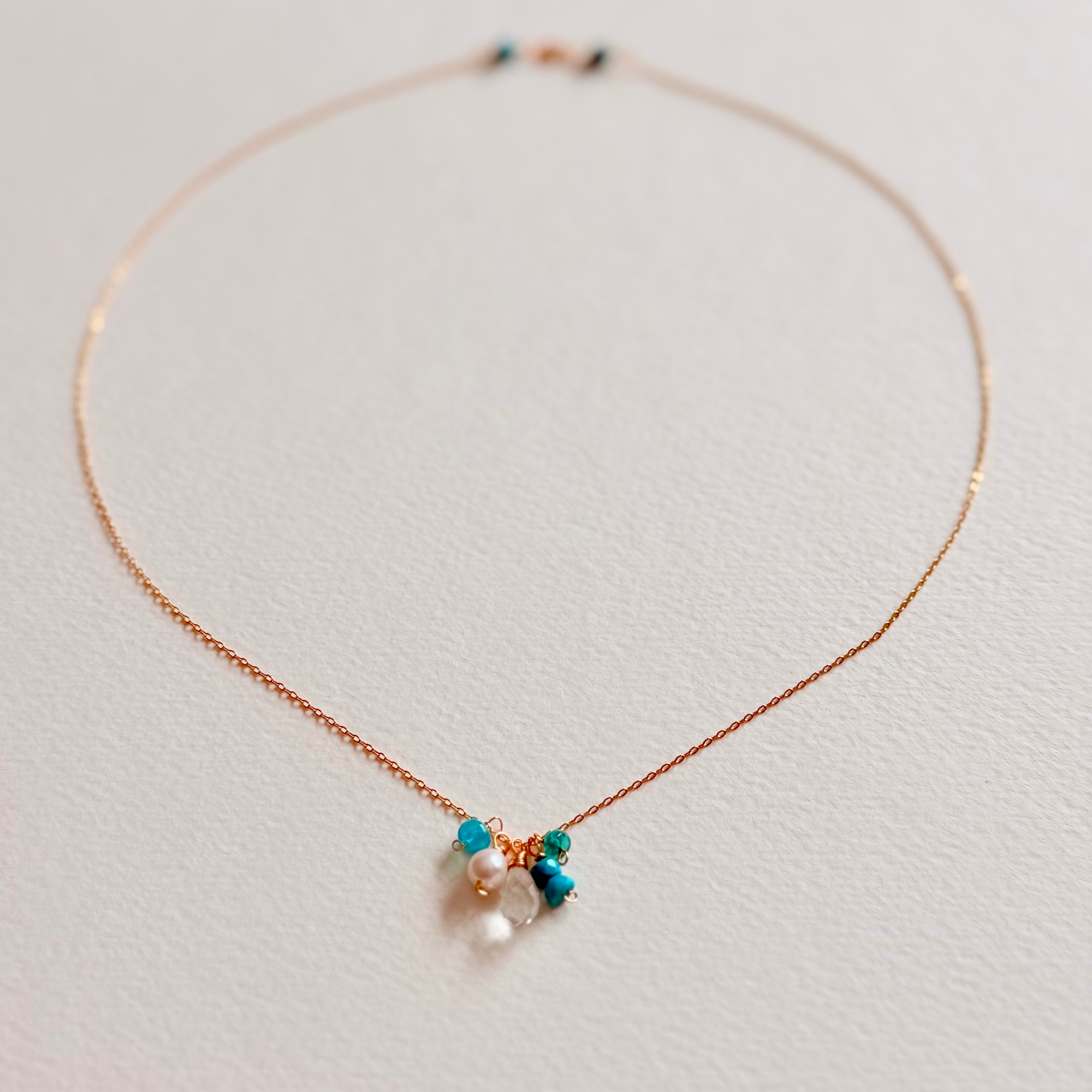 Dainty Neon Blue Seas Necklace