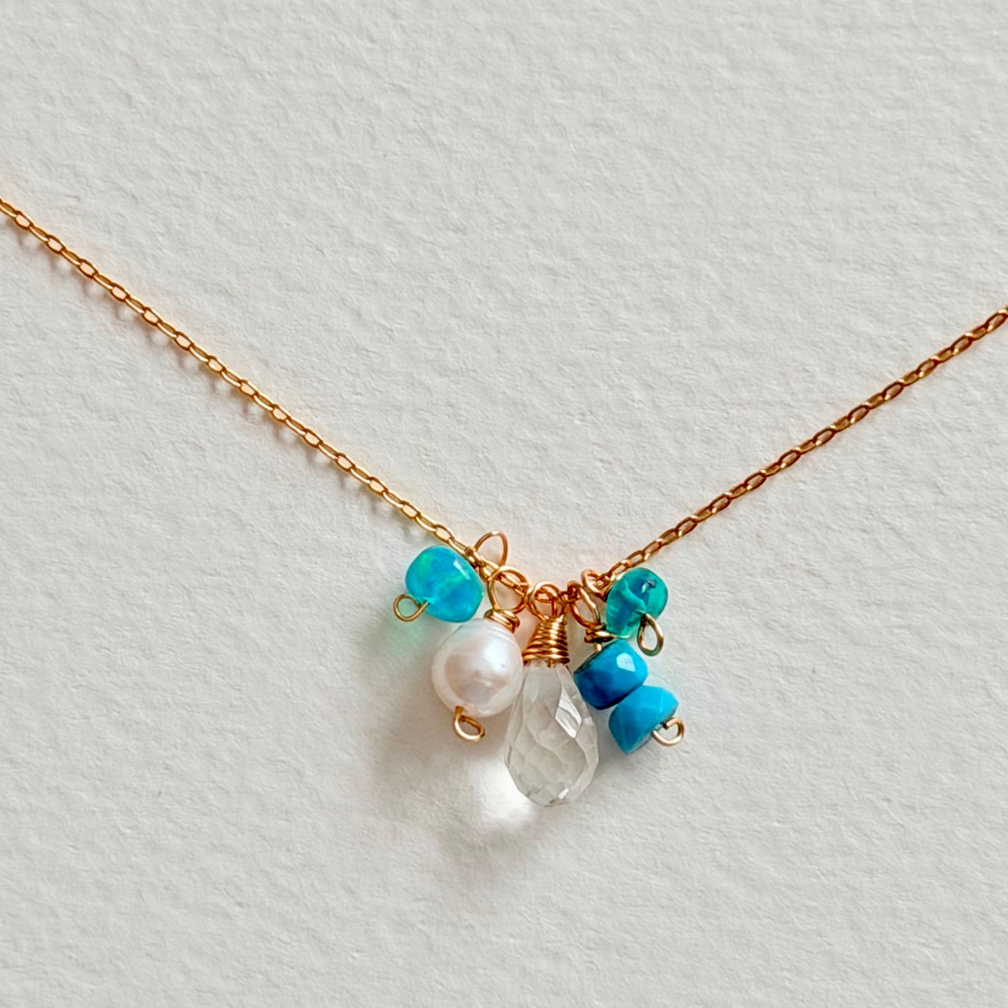 Dainty Neon Blue Seas Necklace