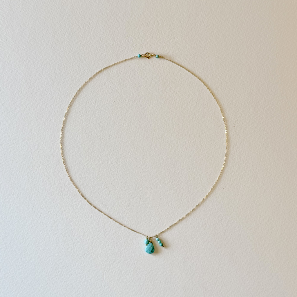 Dainty Turquoise Cluster Necklace