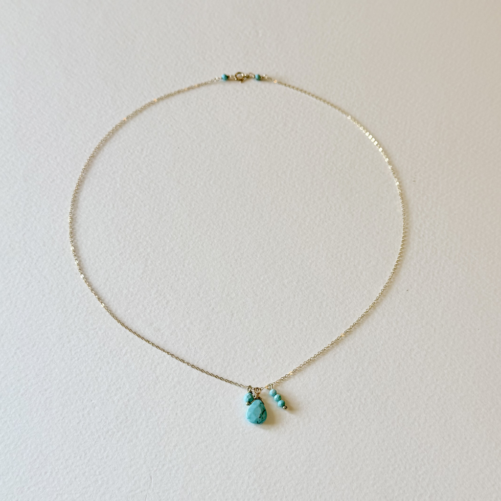 Dainty Turquoise Cluster Necklace
