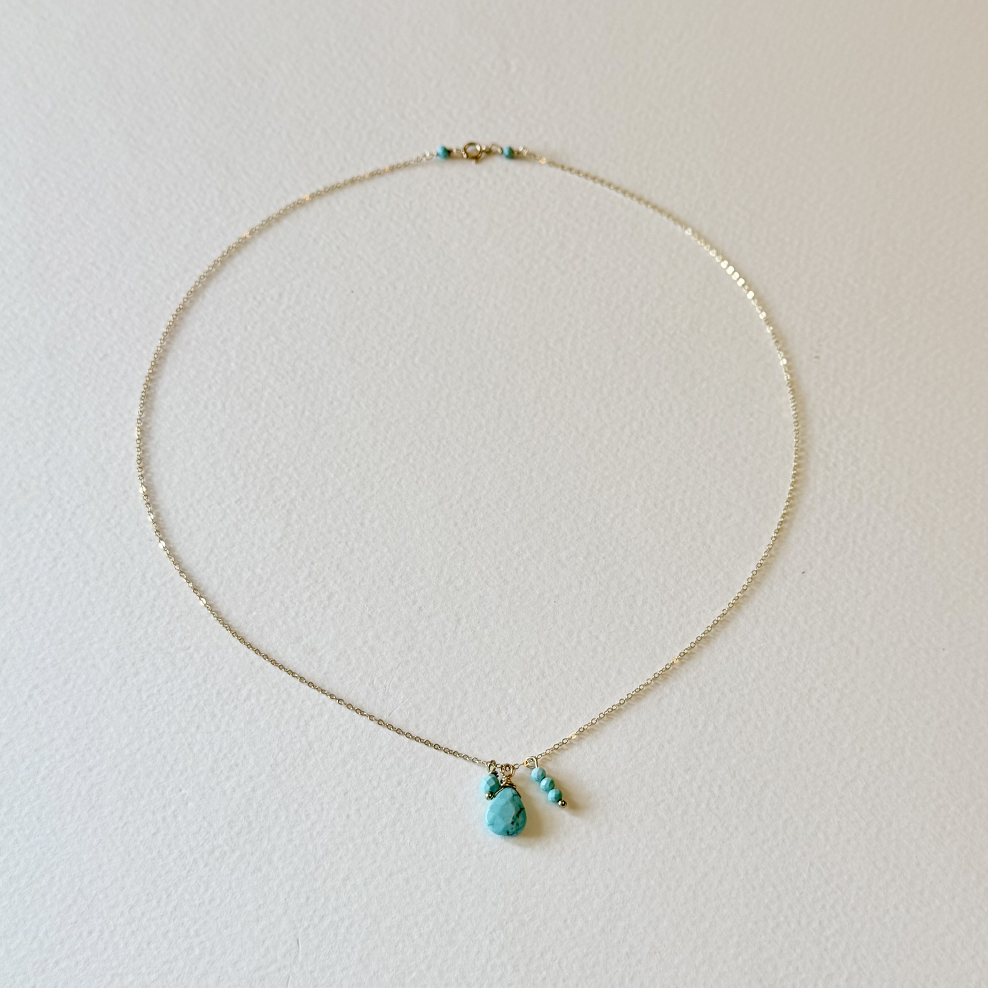 Dainty Turquoise Cluster Necklace