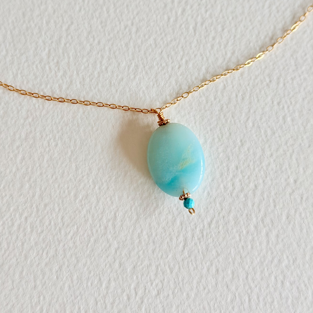 Aqua Sea Drop Necklace