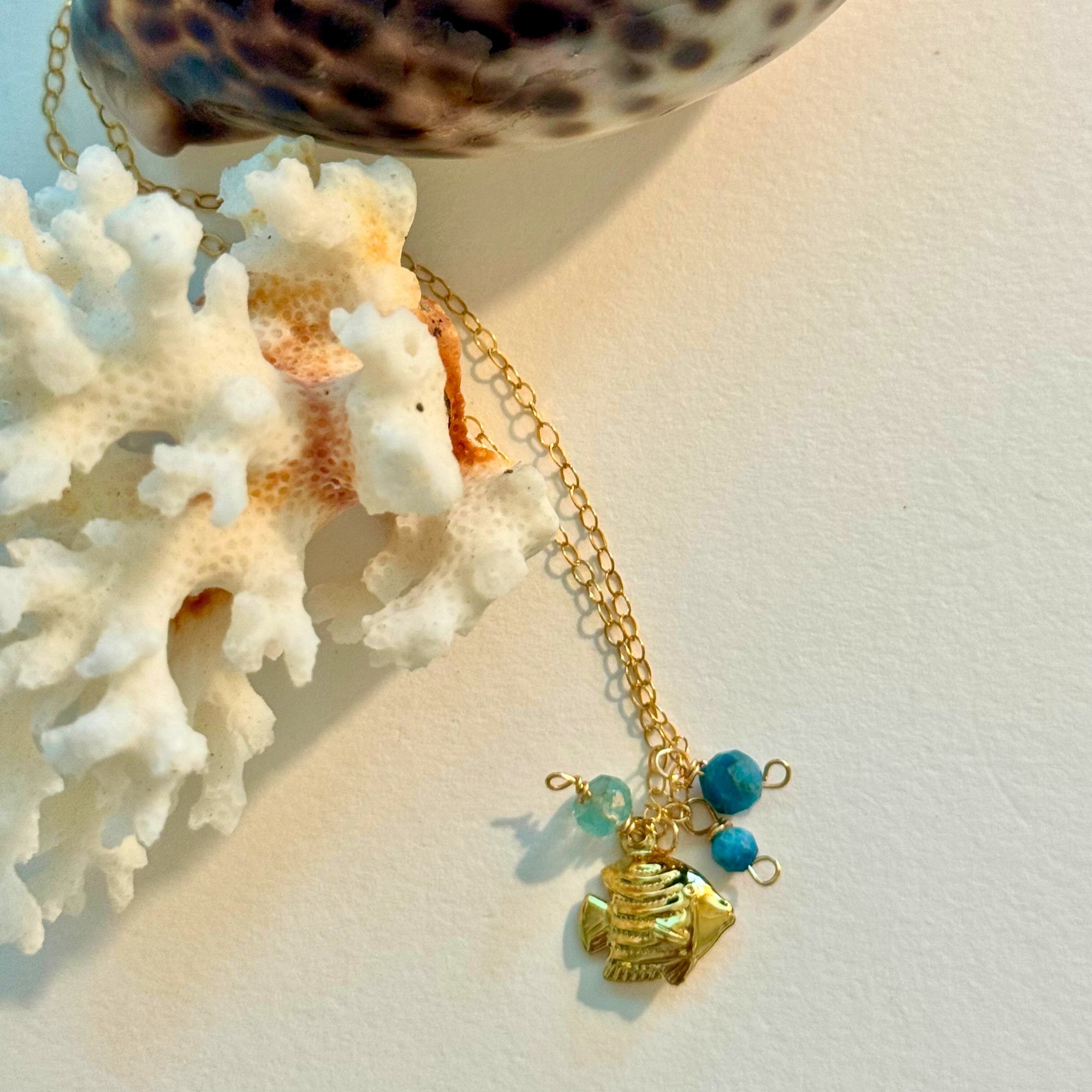 Dainty Blue Seas Fish Necklace
