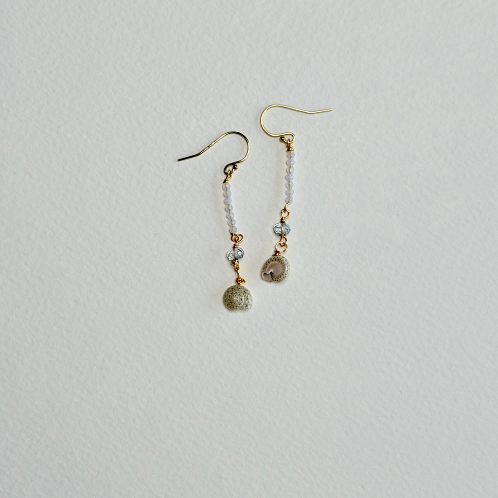 Feelin' Crabby Seashell Dangle Earrings