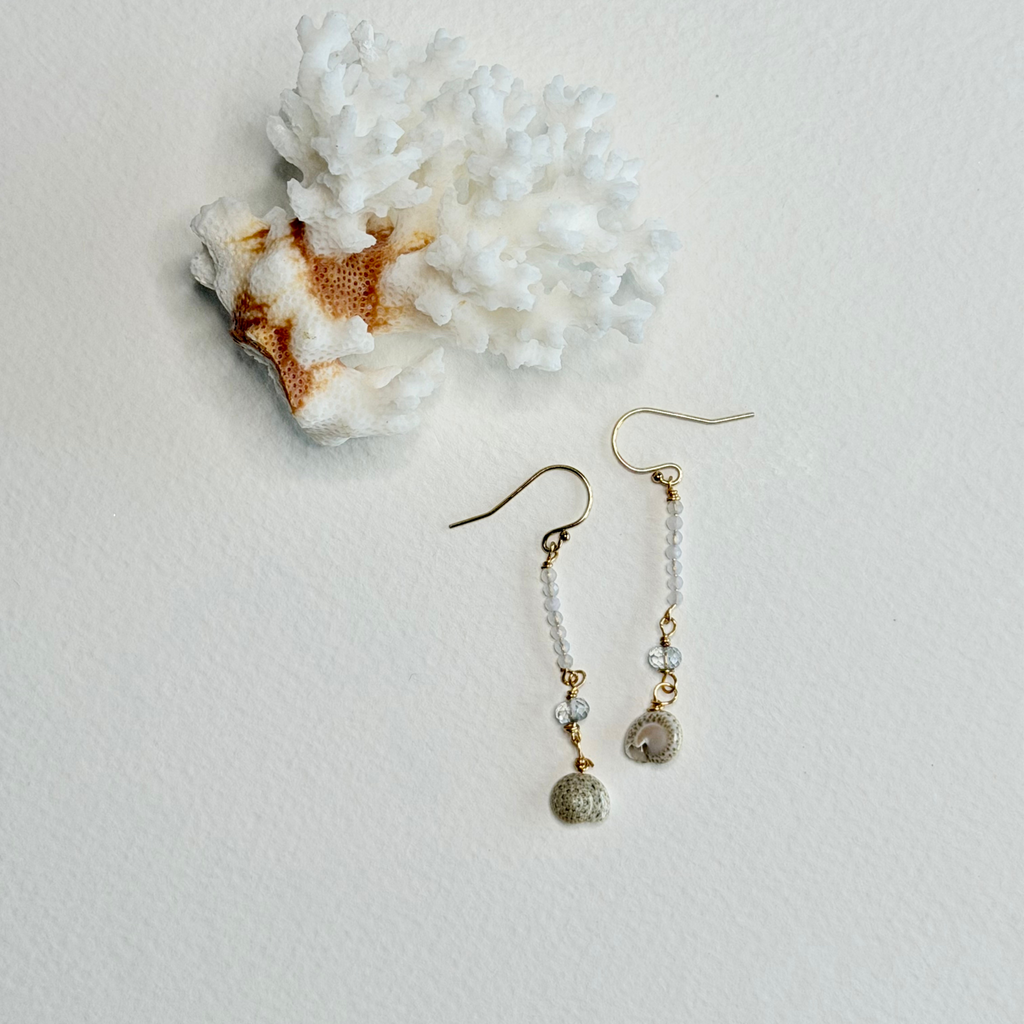 Feelin' Crabby Seashell Dangle Earrings
