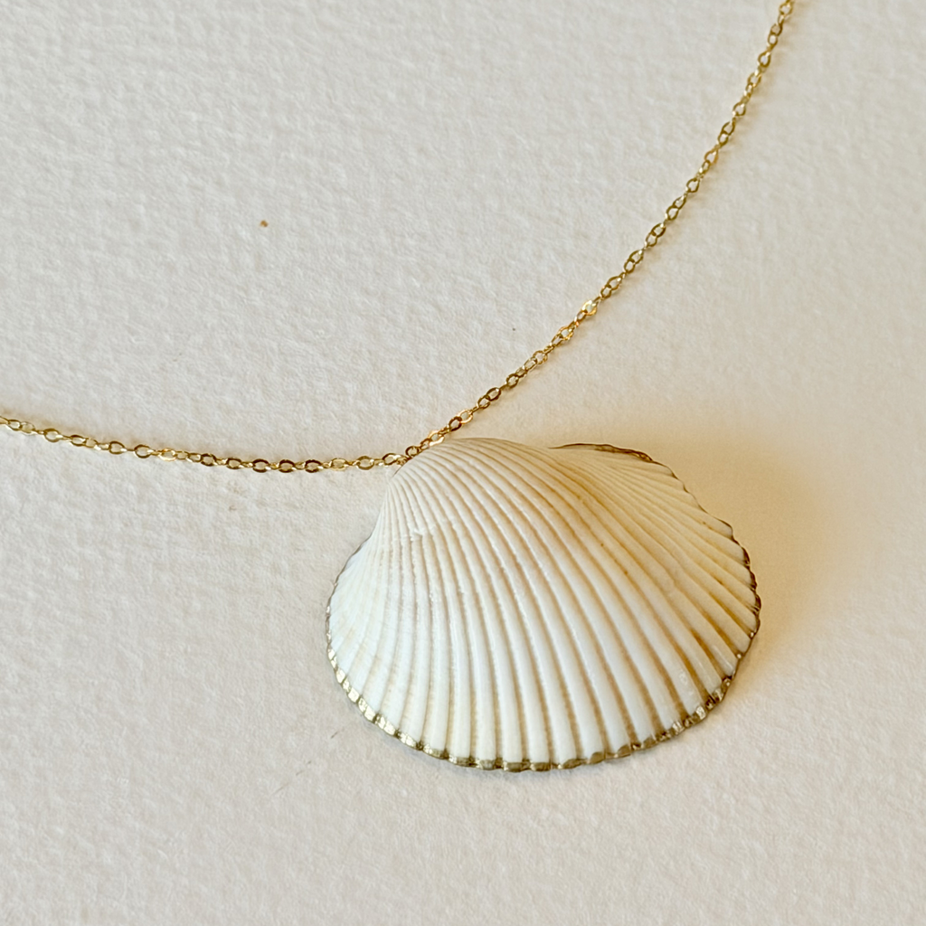 Gilded by the Sea Scallop Shell Necklace