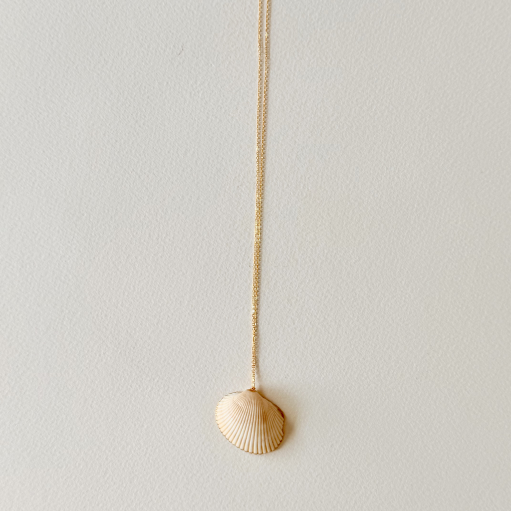 Gilded by the Sea Scallop Shell Necklace