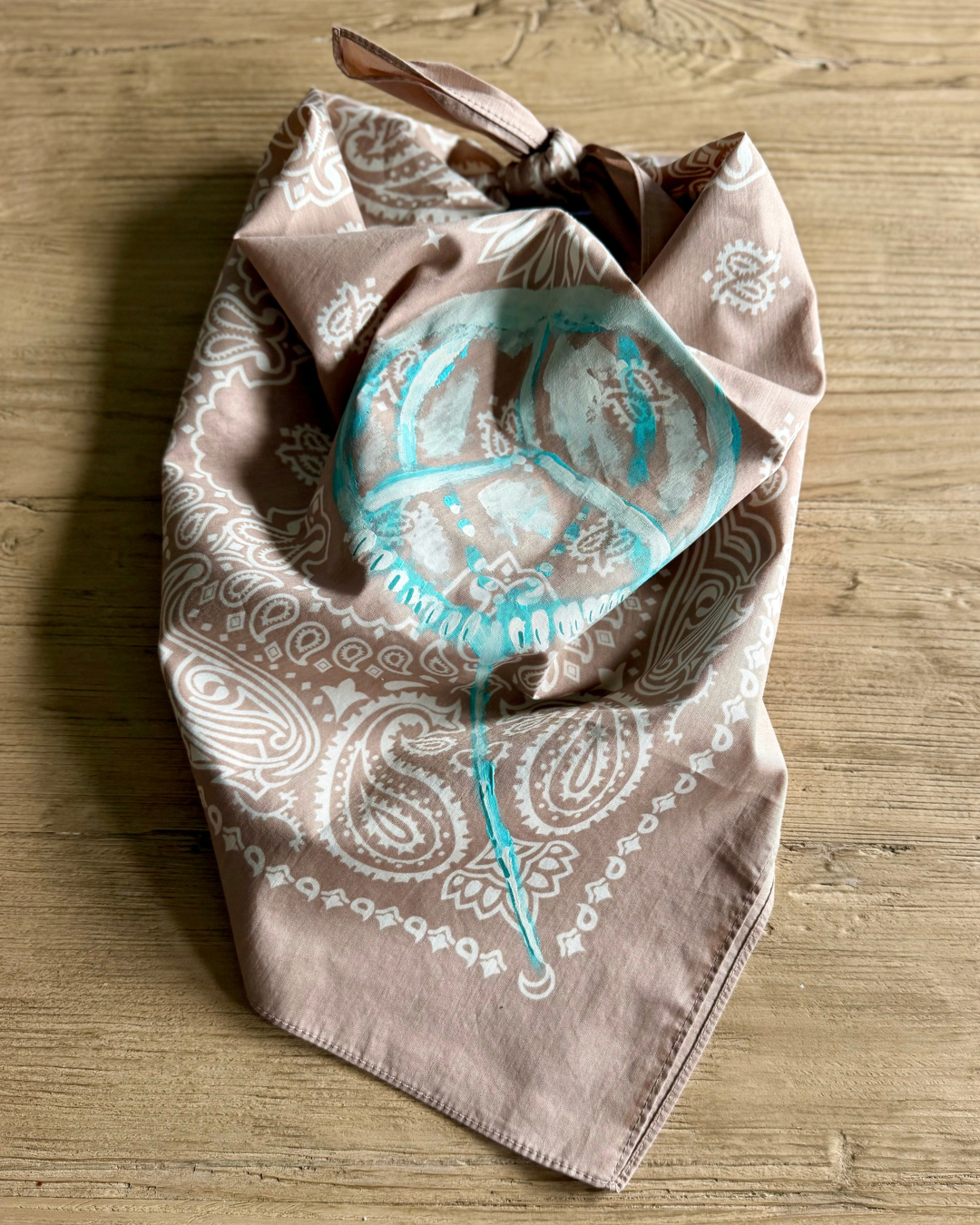 Horseshoe Crab | Hand-Painted Cotton Bandana