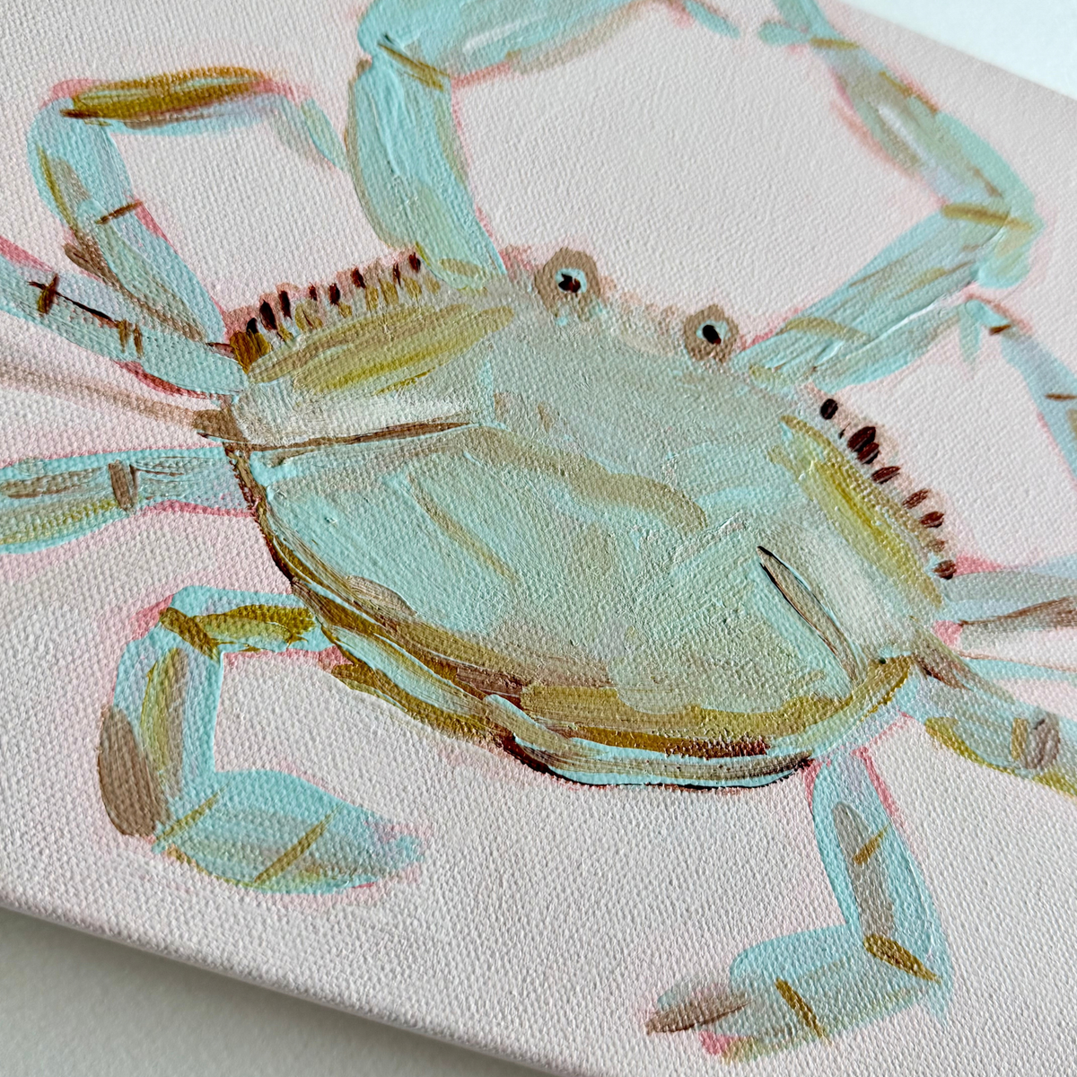 Blushing Blue Crab Original Acrylic Painting