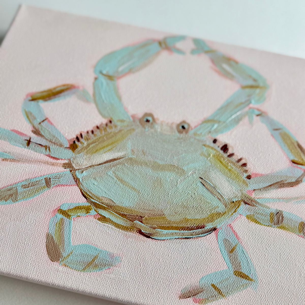 Blushing Blue Crab Original Acrylic Painting