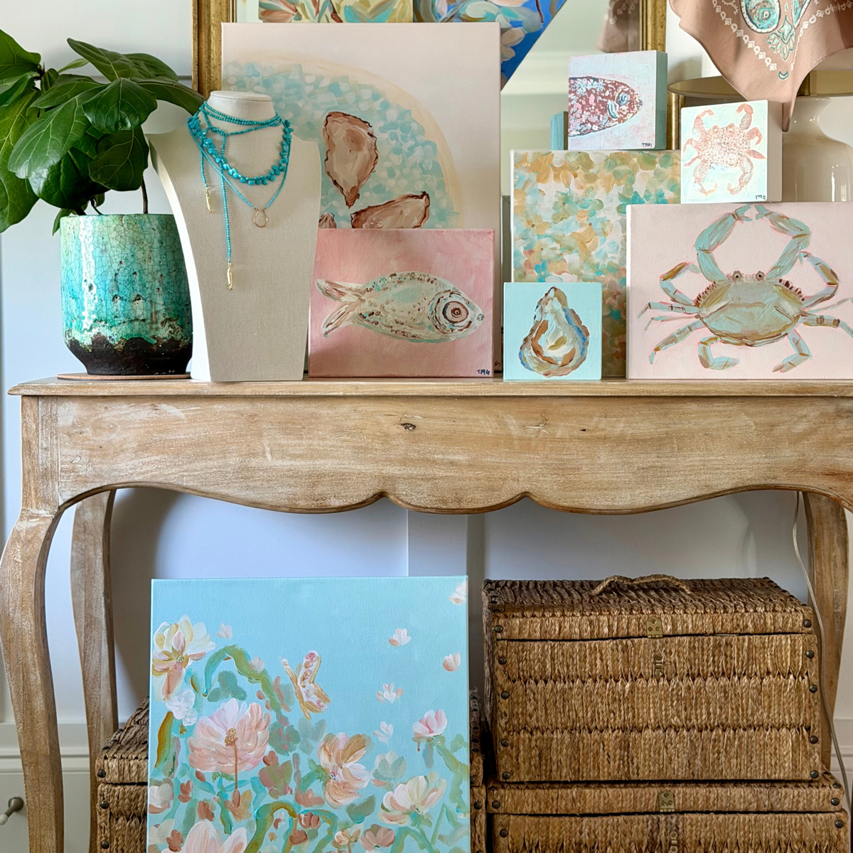 Blushing Blue Crab Original Acrylic Painting