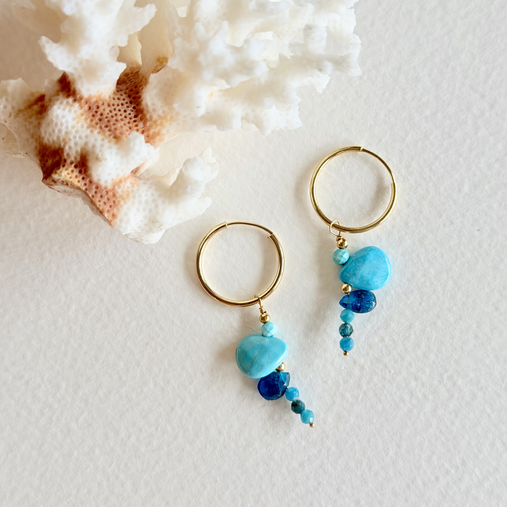 Wings Over Water Hoops – Turquoise Tide